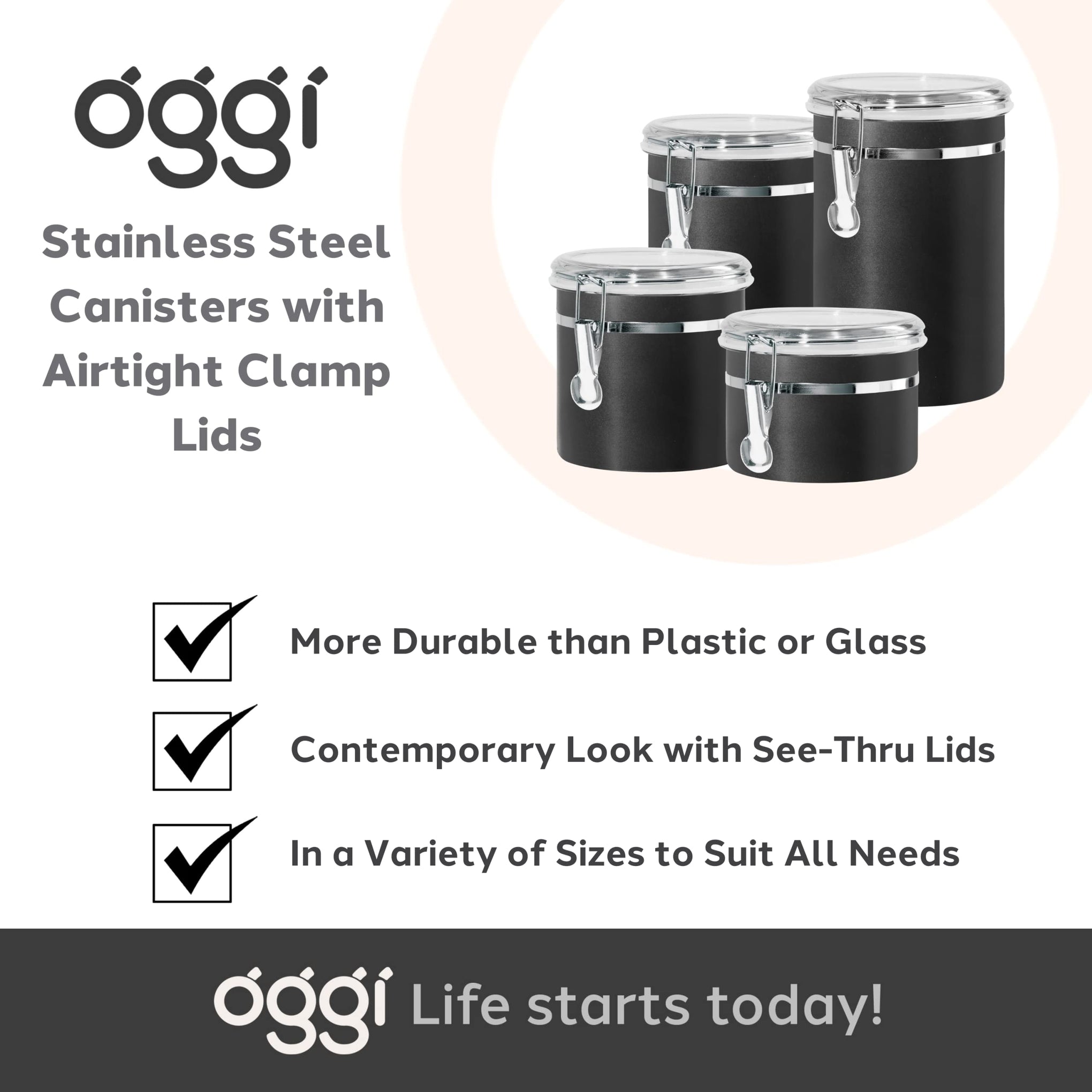 Stainless Steel Kitchen Canister 36 fl oz