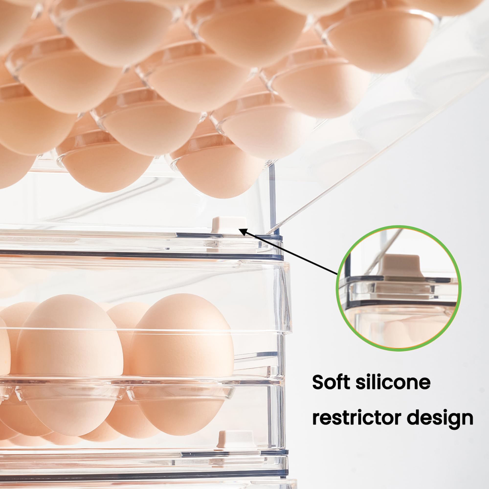 24 Capacity Egg Holder for Refrigerator Organizer Bins