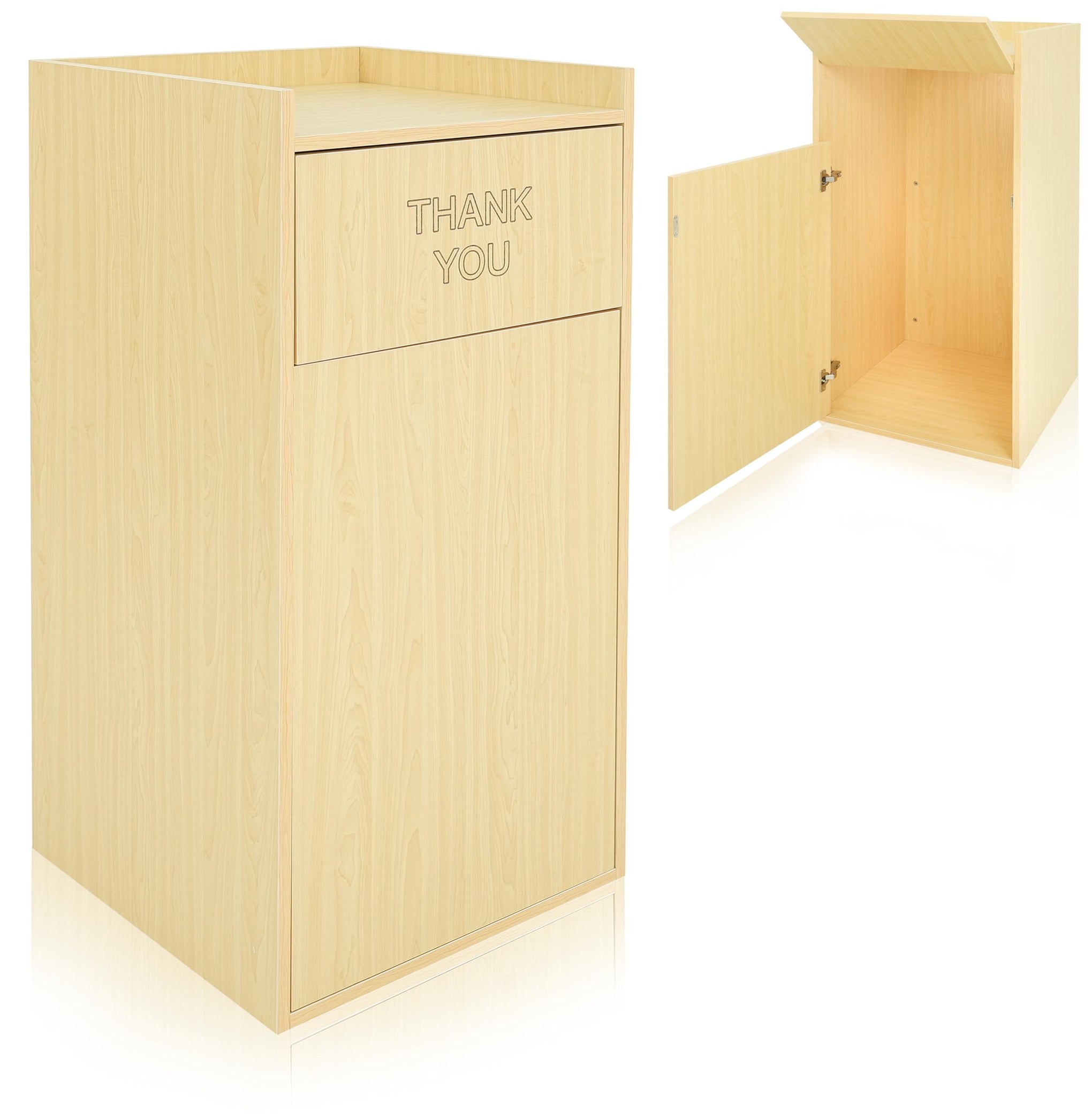 Restaurant Trash Can Cabinet with Tray Holder