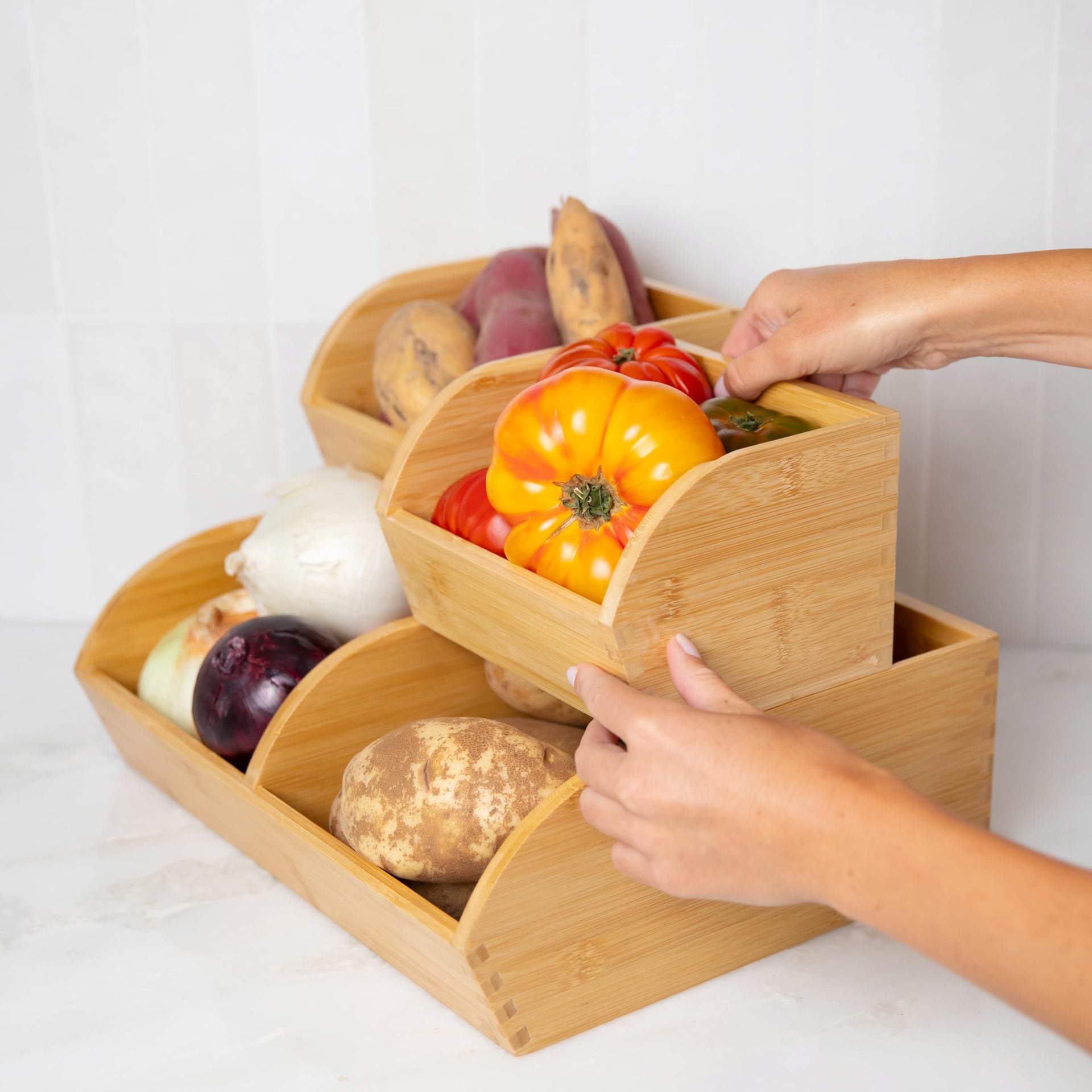 Potato and Onion Storage Bin for Pantry and Kitchen Counter (3 Count)