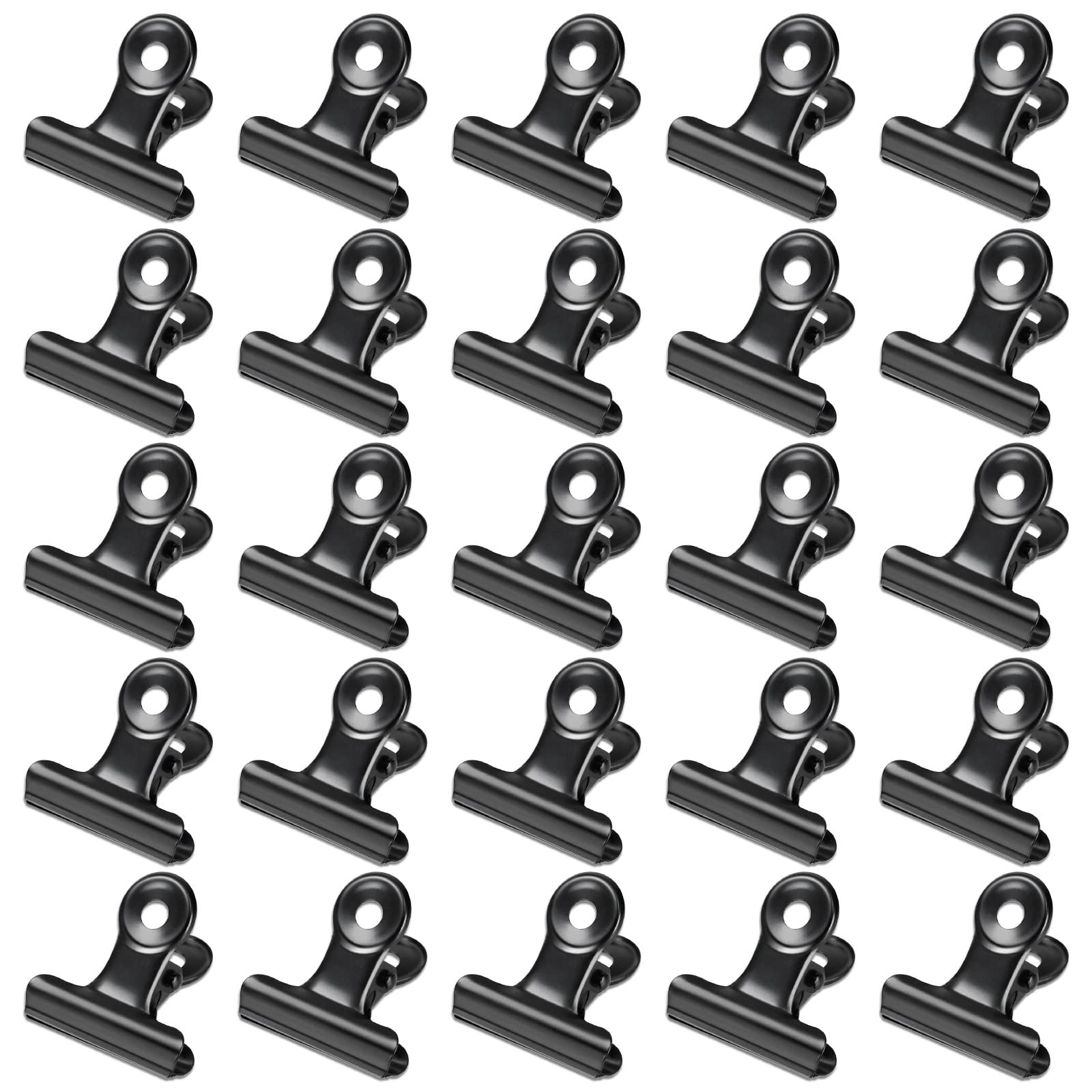 30 Pack Bulldog Clips 0.87 Inch Small Hinge Paper Clips Metal Hinge Clips for Crafts (30 Count)