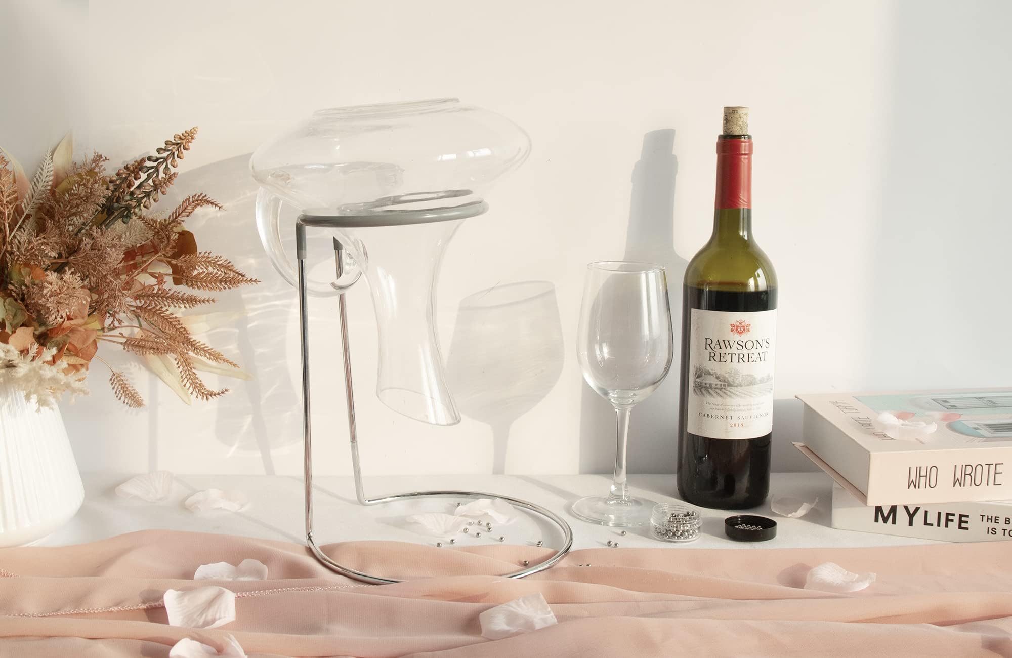 Wine Decanter Drying Stand with Rubber Coated Top to Prevent Scratches (5 Count)