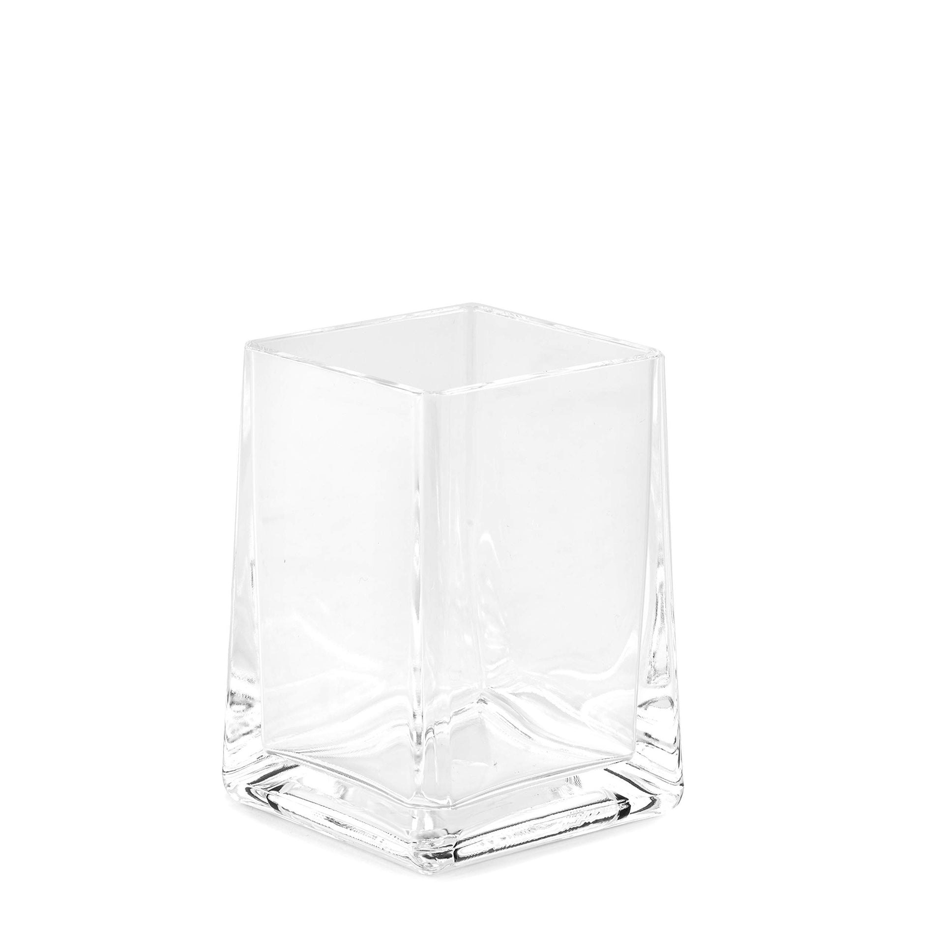 Clear Square Tapered Bathroom Toothbrush Holder