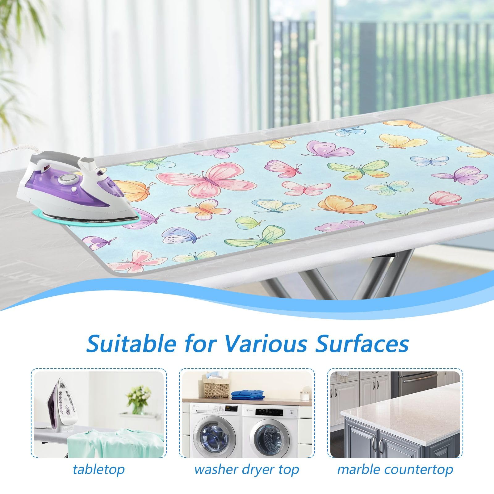 Ironing Mat Portable Ironing Pad Ironing Blanket for Table Top Heat Resistance Double