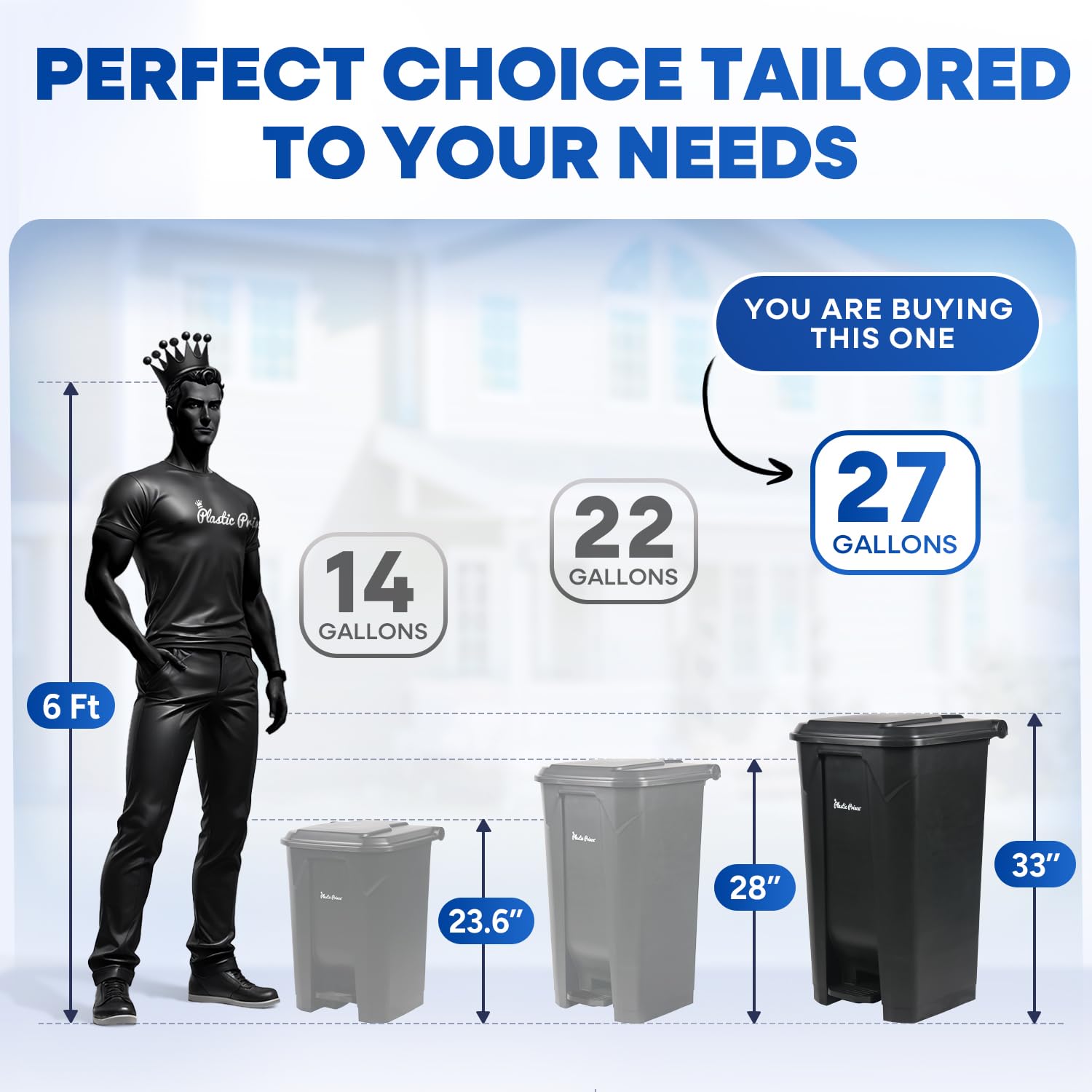 27 Gallon Step Trash Can for Kitchen