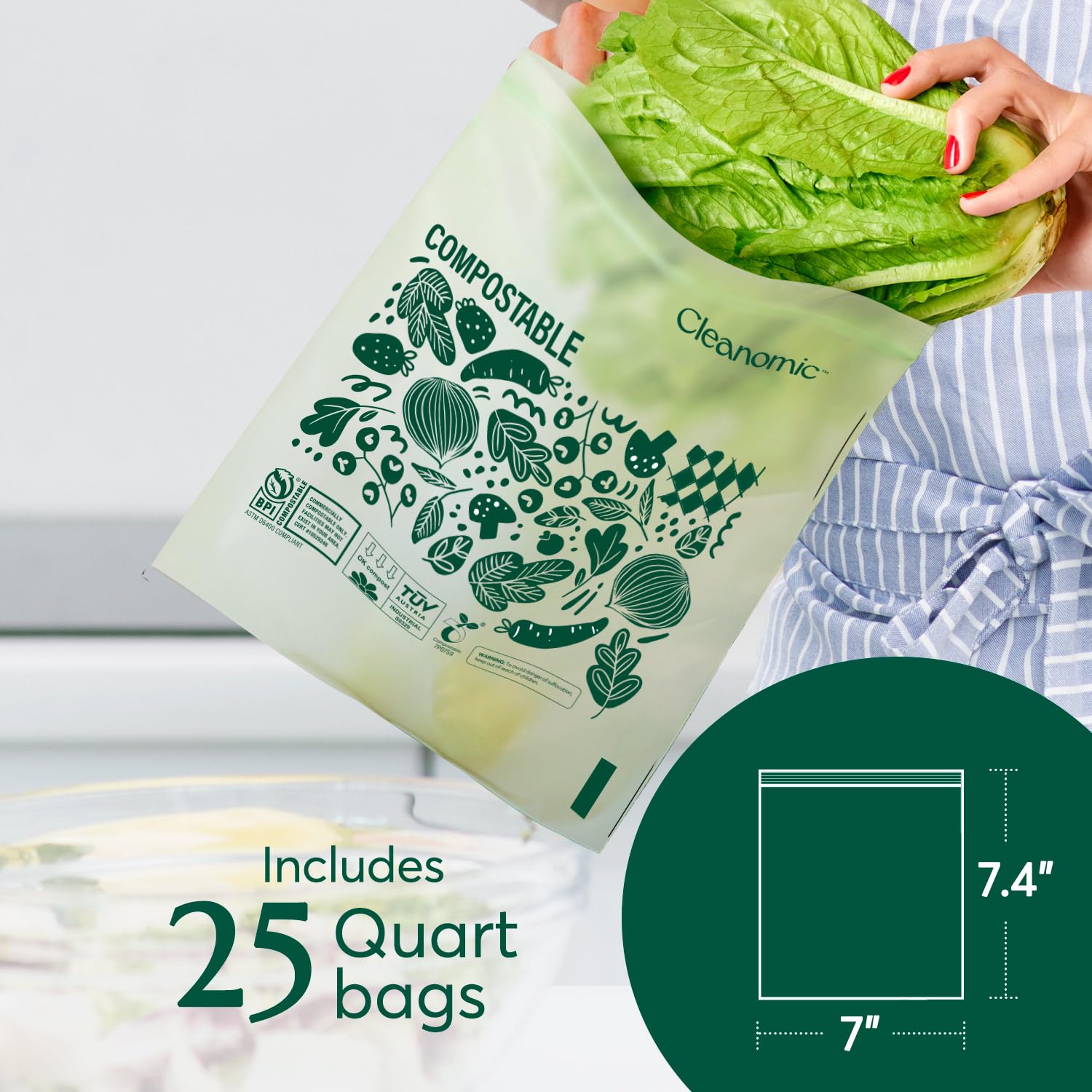 Compostable Zip Sandwich Bags (125 Count)