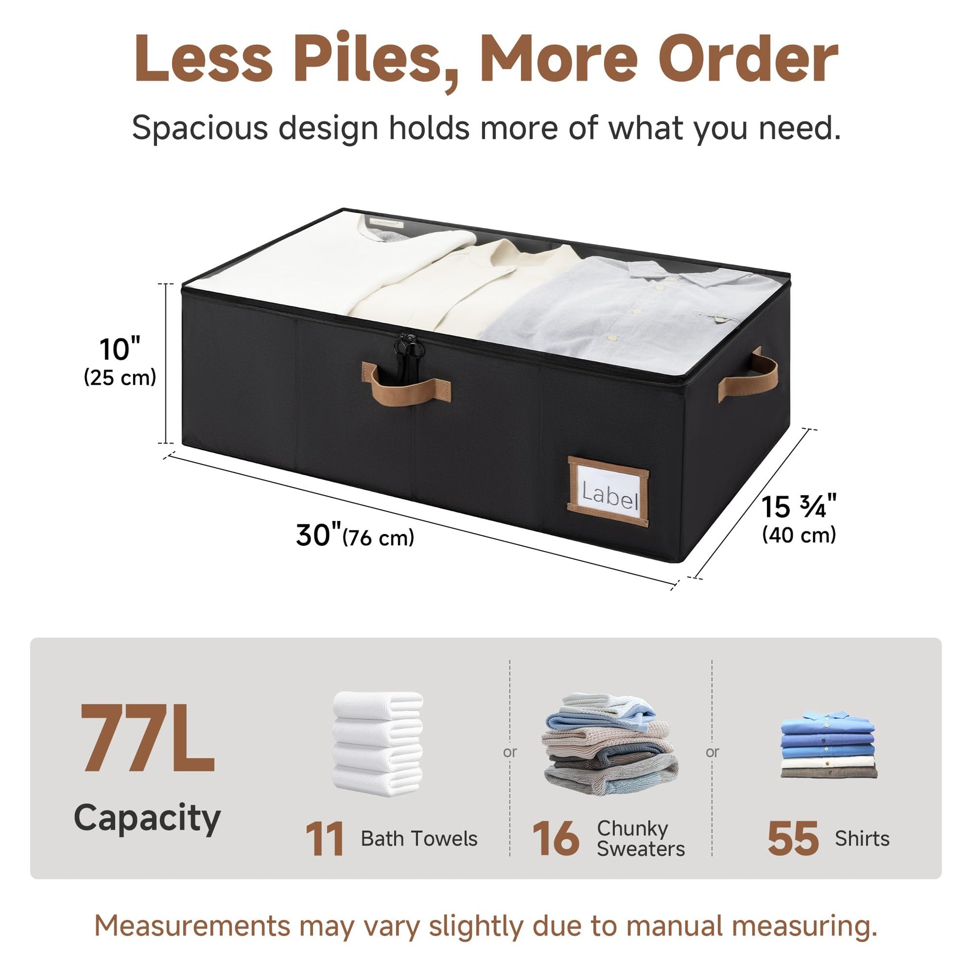 10 Inch Tall Under Bed Storage Containers with Clear Lid (2 Count)