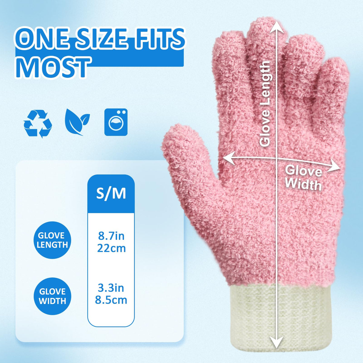 Microfiber Dusting Gloves House Cleaning Glove for Blinds (4 Count)