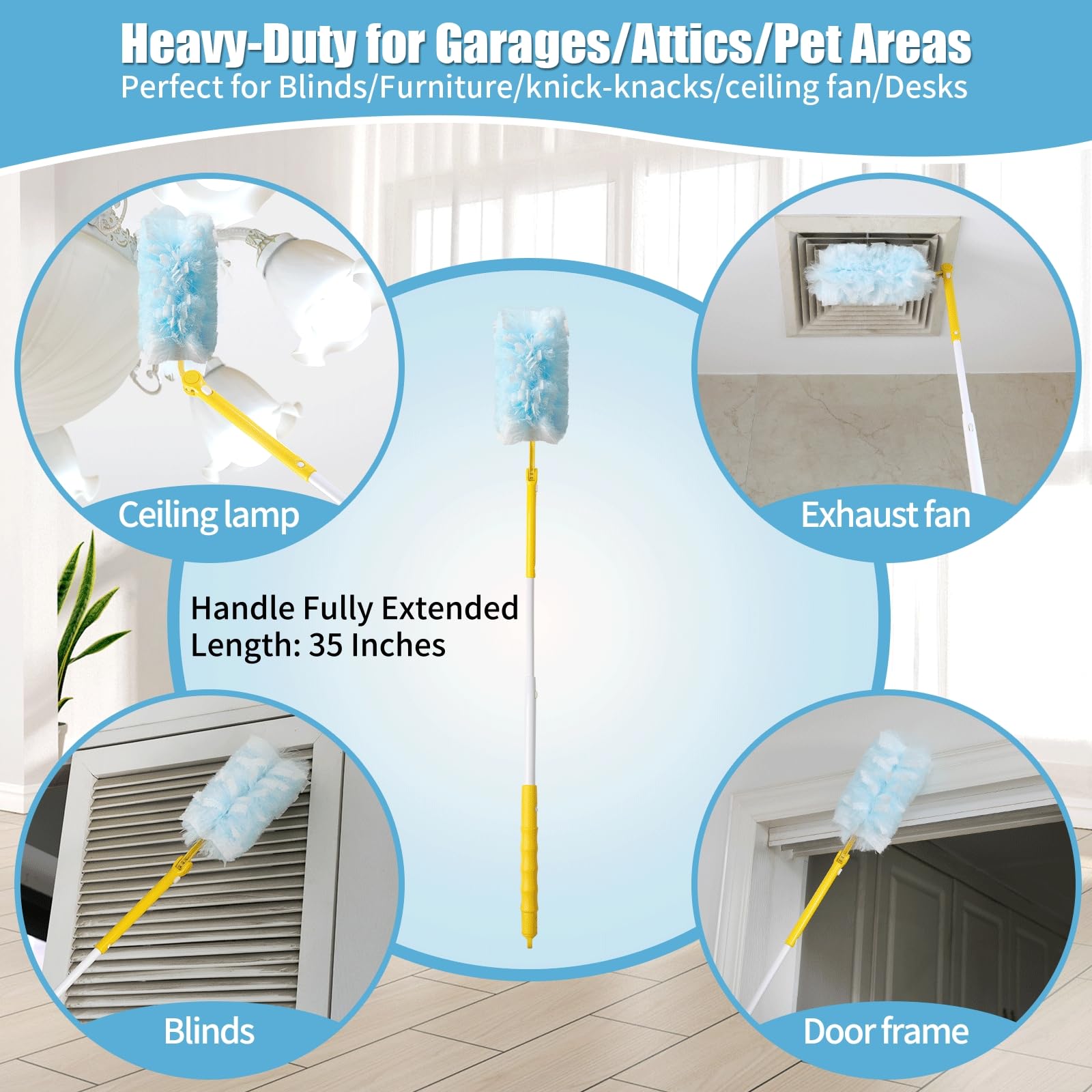 40 Count 360° Heavy Duty Duster Refills Compatible with Swiffer