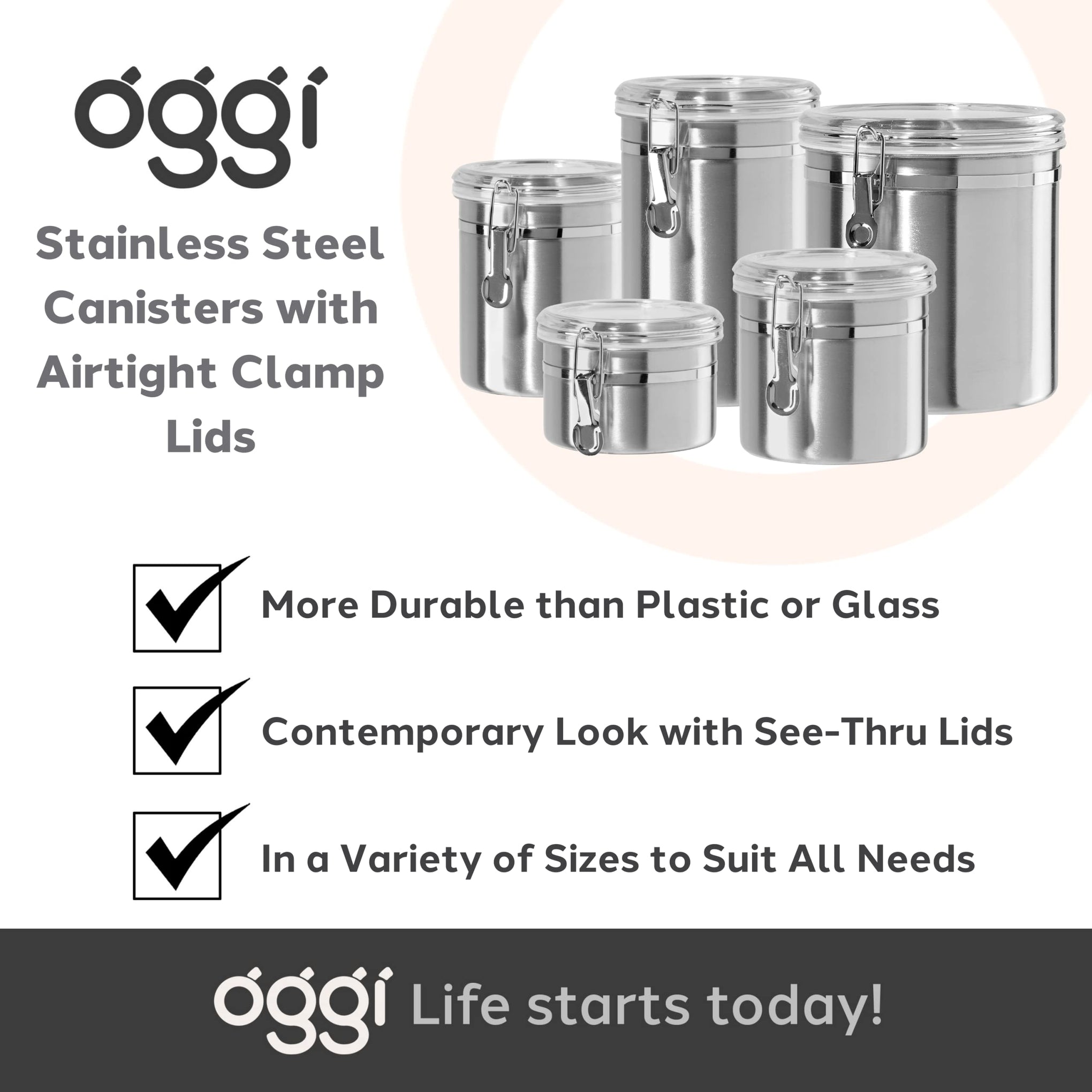 Stainless Steel Kitchen Canister 152 fl oz