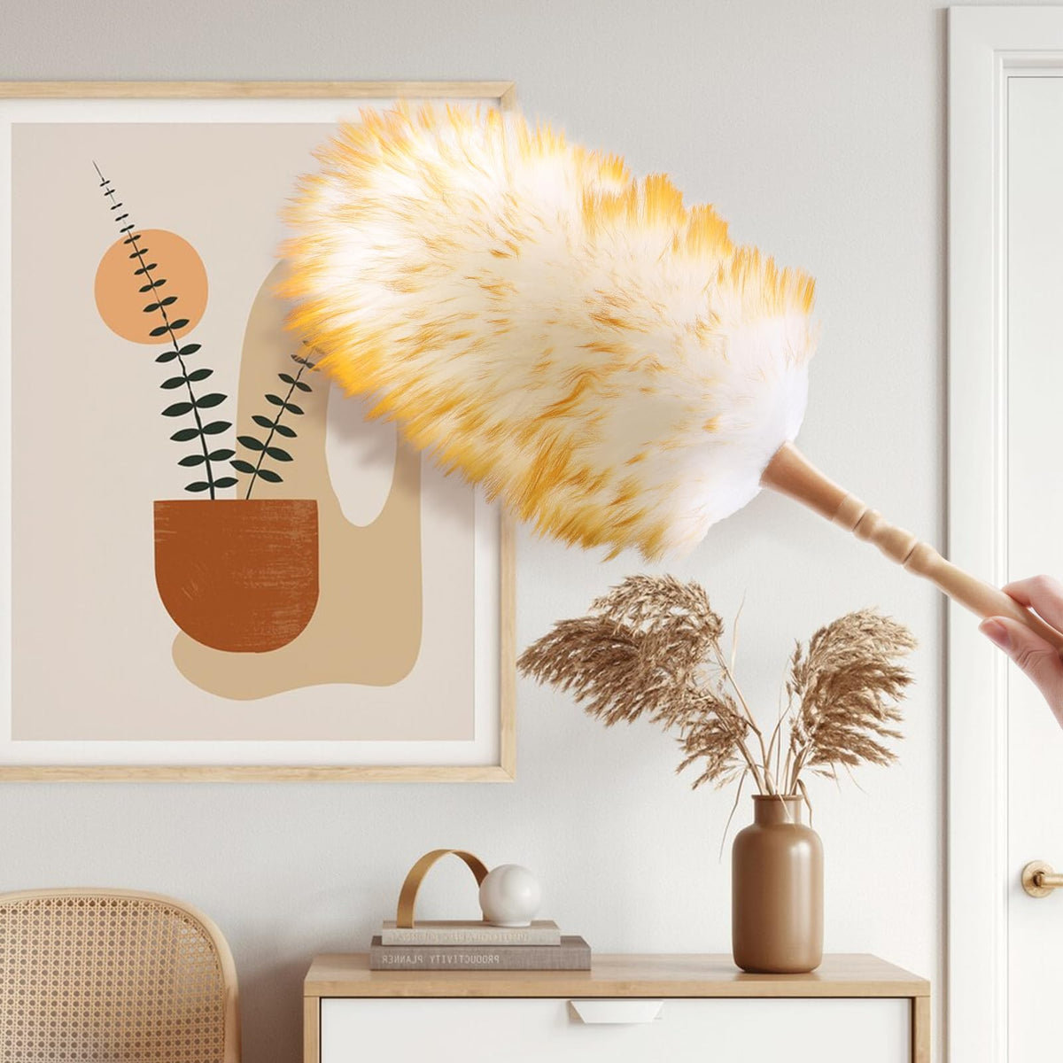 Lambswool Duster with Solid Wooden Handle
