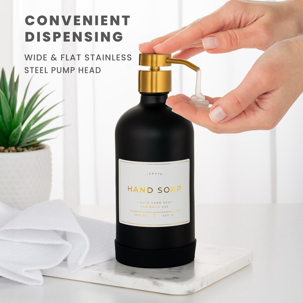Hand and Dish Soap Dispenser for Kitchen and Bathroom (2 Count)