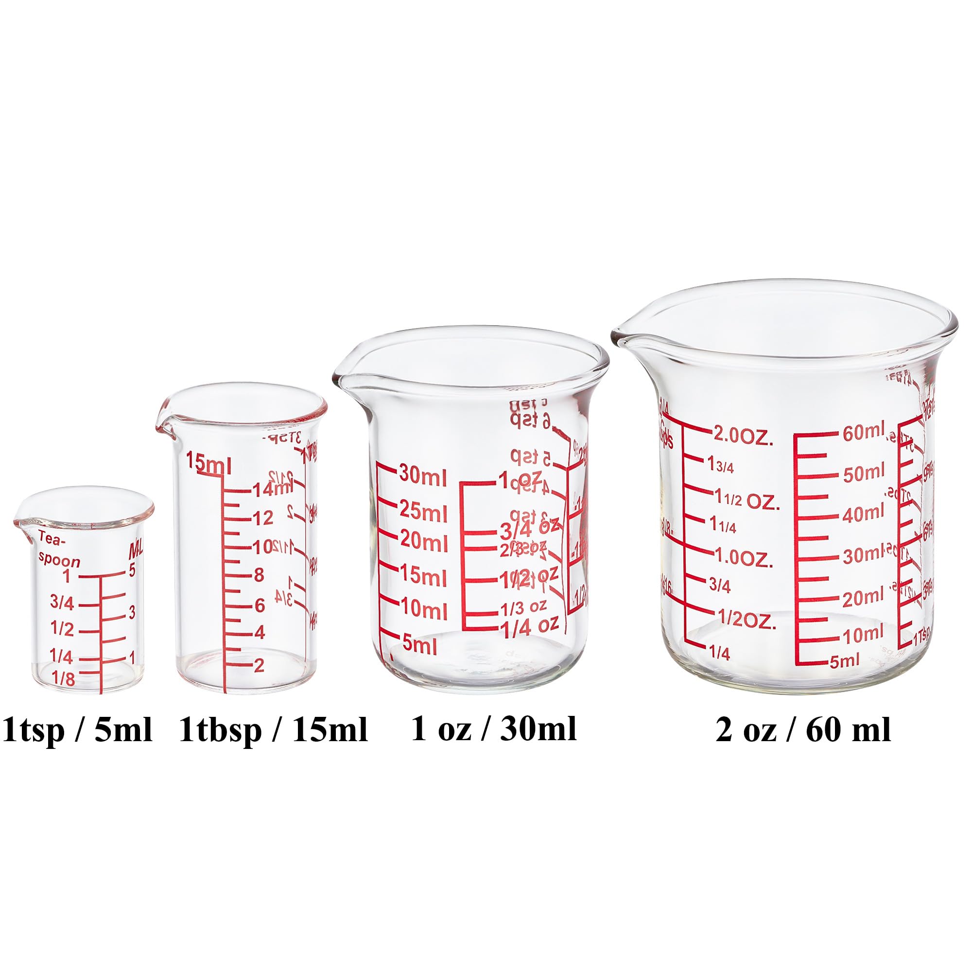Ackers 4 Piece Glass Measuring Cup Set