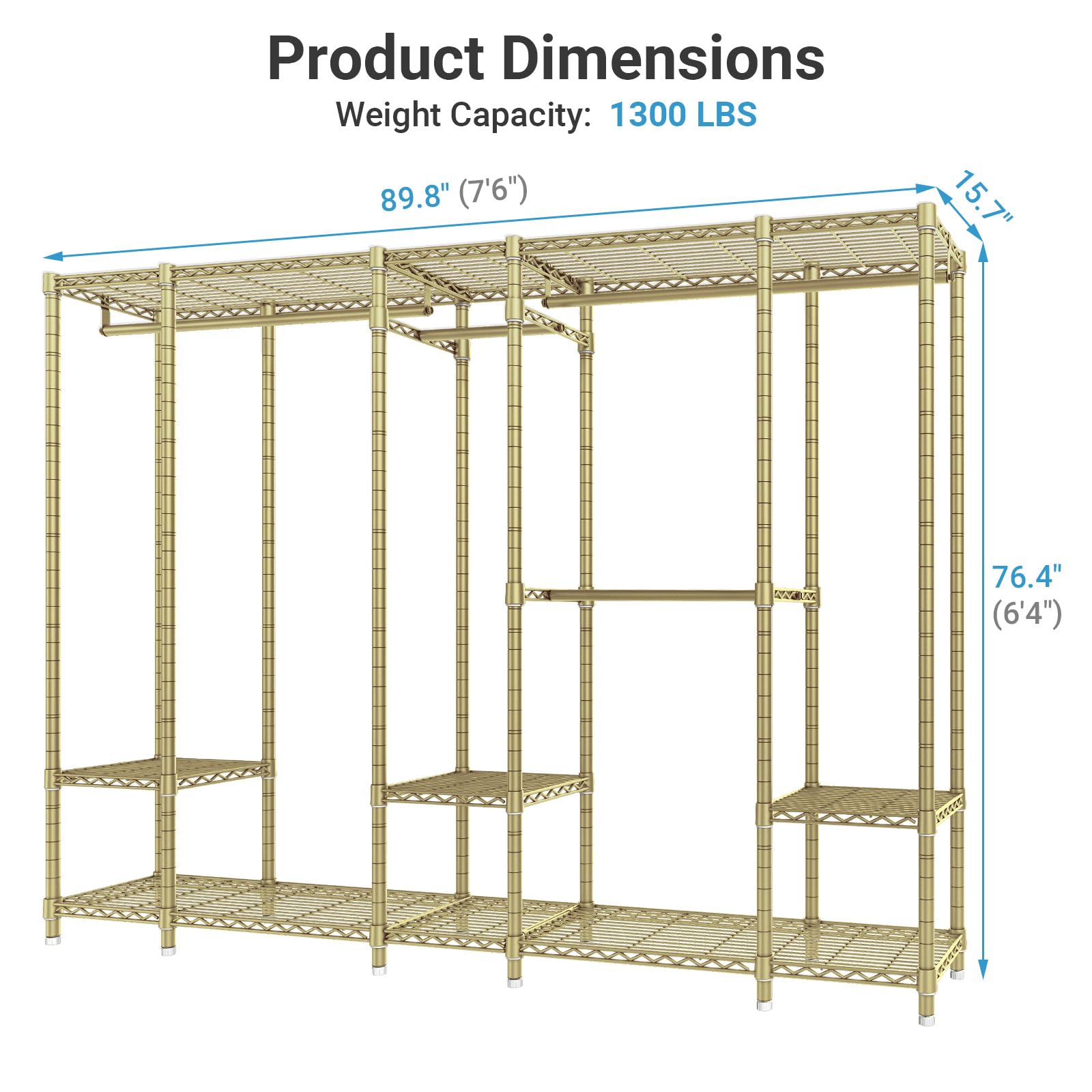 V50 Modern Clothing Rack with Adjustable Shelves
