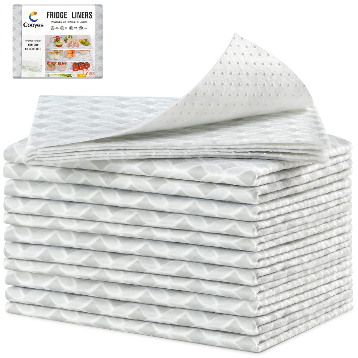 12 PCS Refrigerator Liners (24 Sq Ft)
