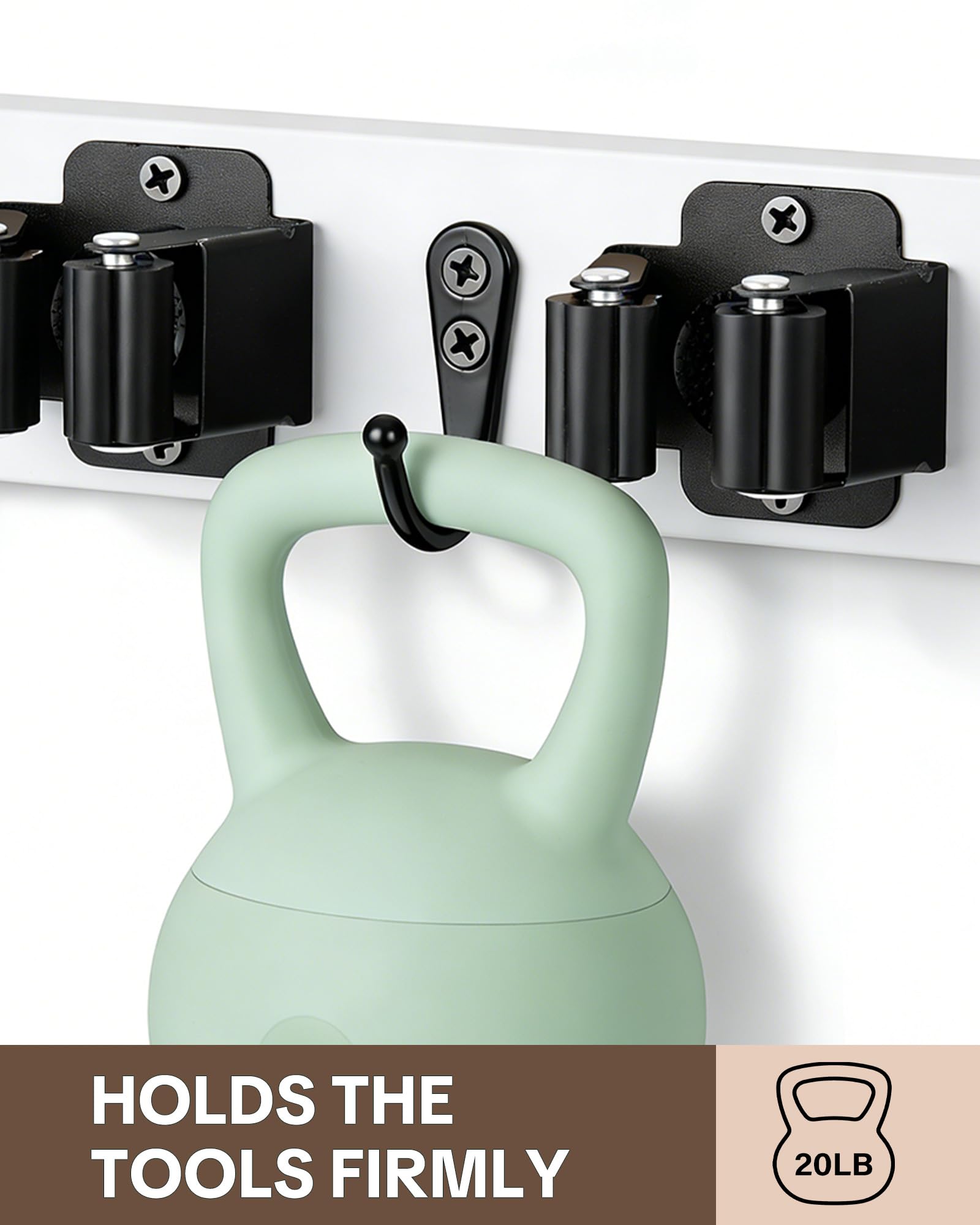 2 Pack Broom Holder Wall Mount (2 Count)