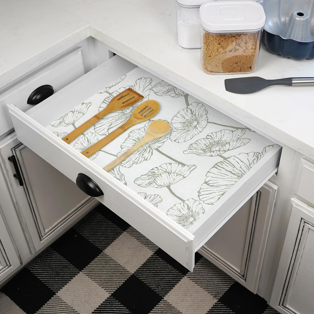 Lotus Shelf Liner for Cabinets Kitchen Drawer Liners 12in x 10ft