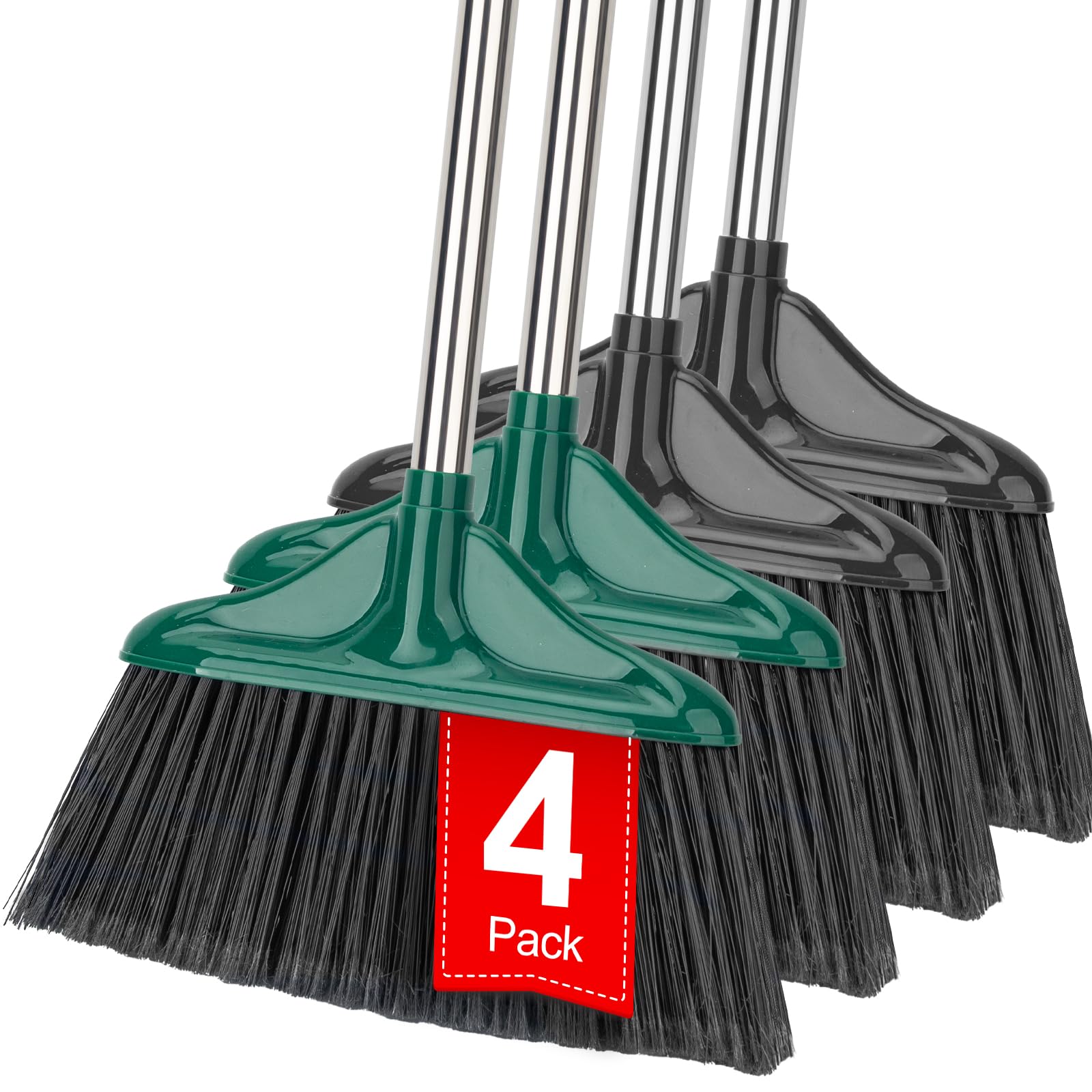 4 PCS Heavy Duty Broom Outdoor (4 Count)