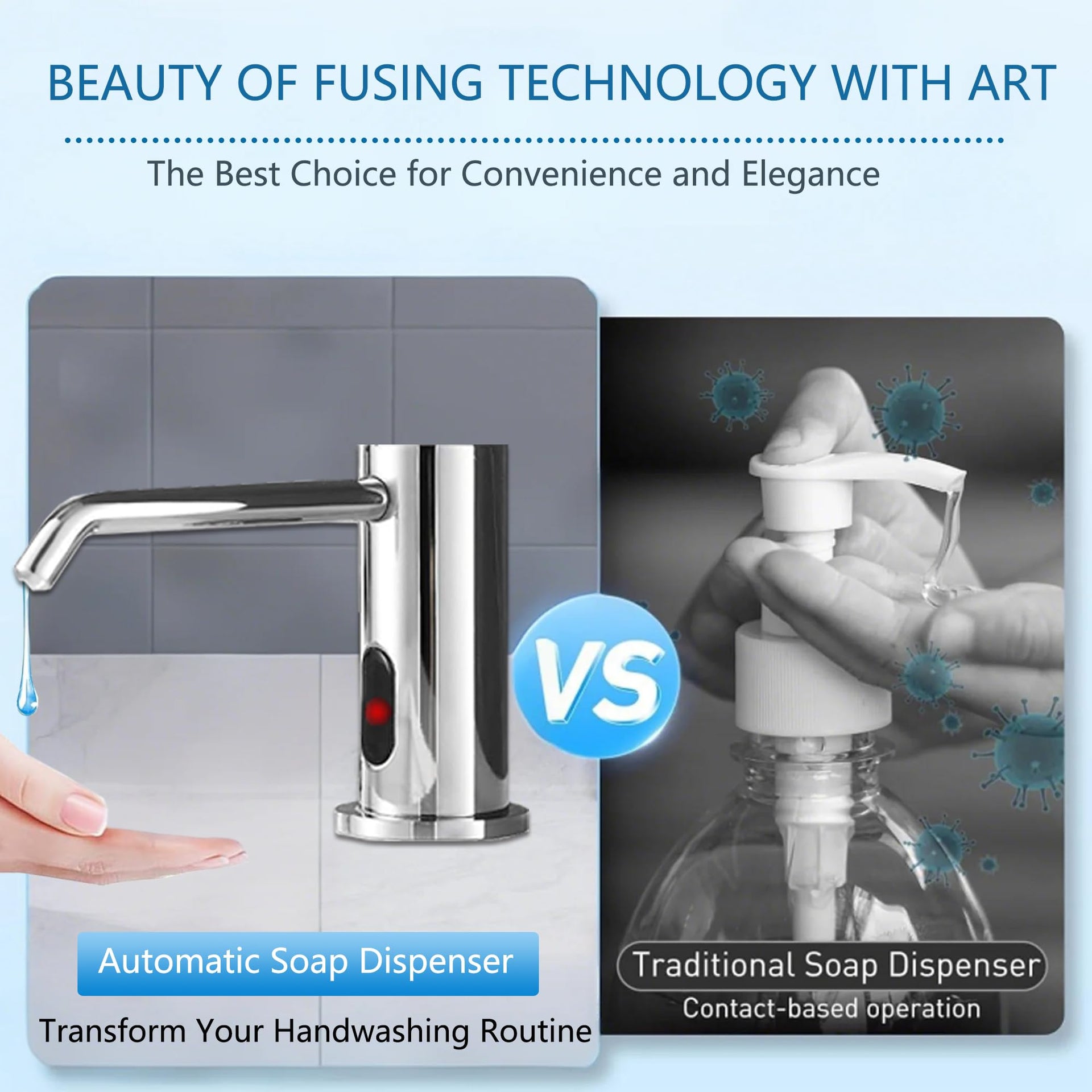 Automatic Soap Dispenser Touchless for Kitchen and Bathroom
