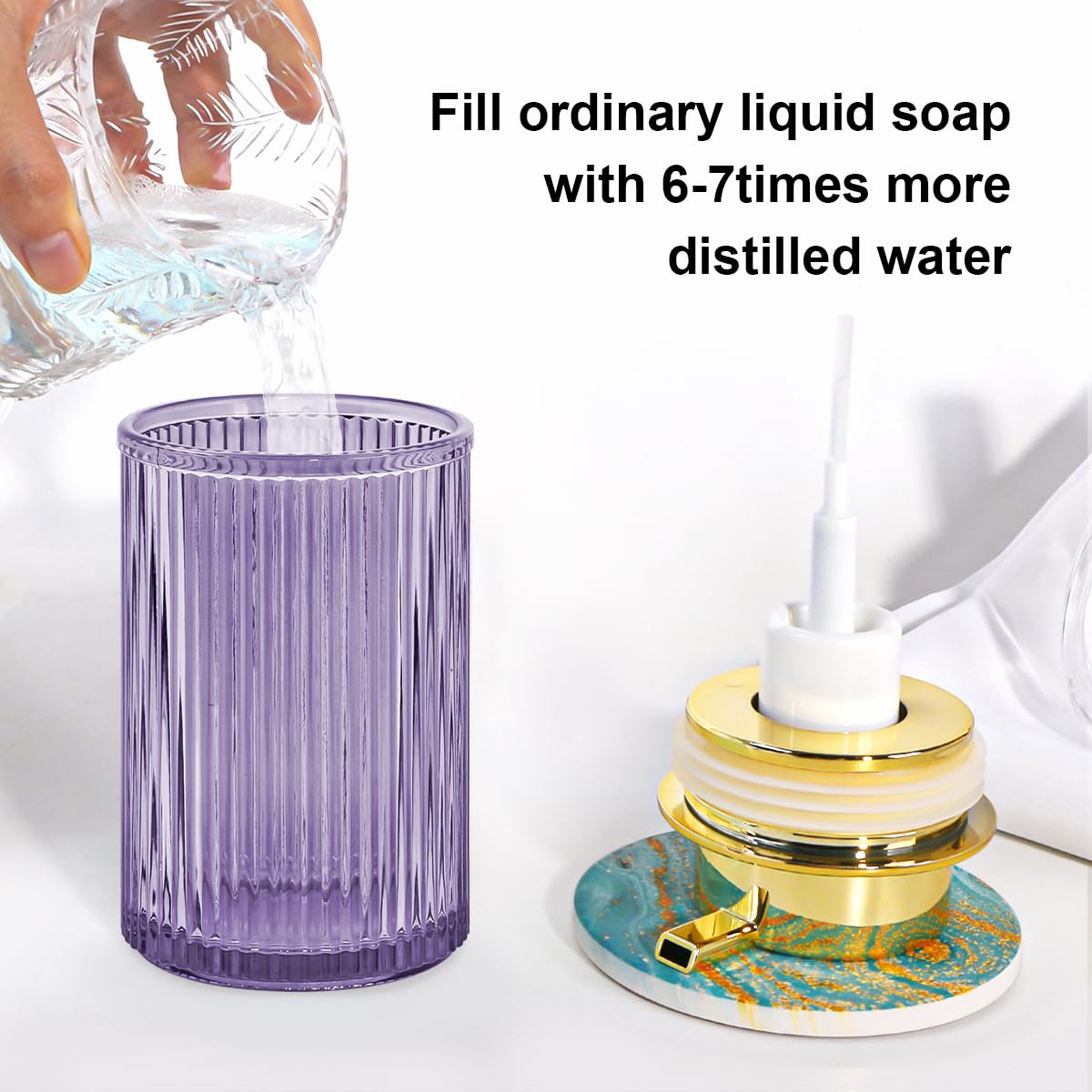Foaming Soap Dispenser Purple Glass Foam Hand Soap Dispenser