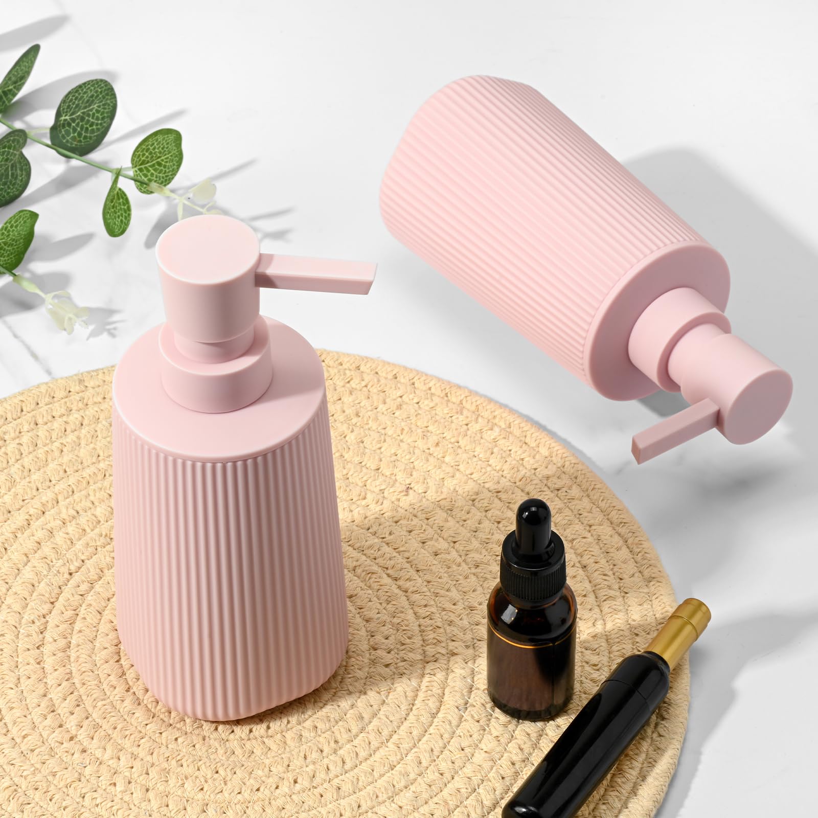 Pink 2 Pack Hand Soap Dispensers Set for Bathroom (2 Count)