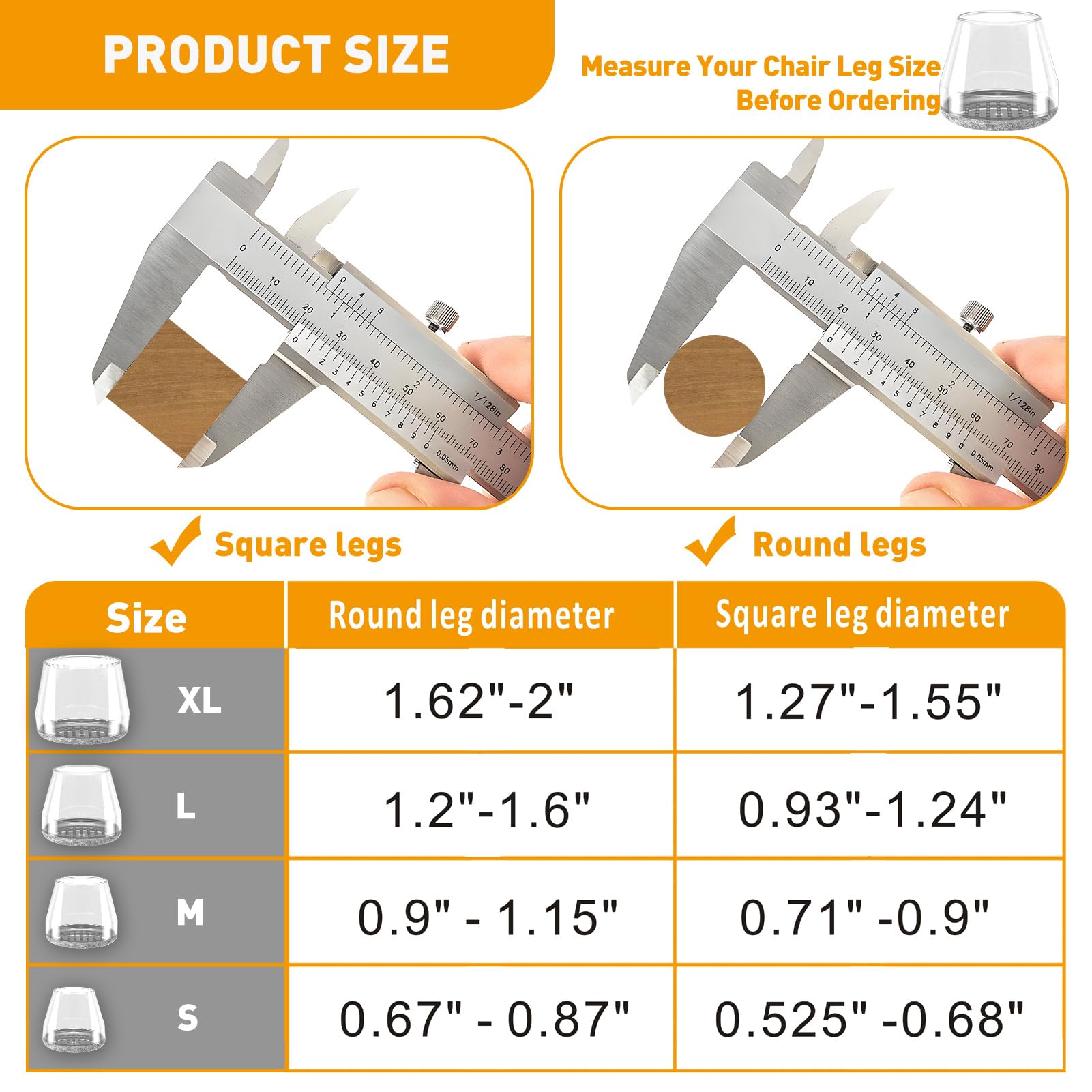 Chair Leg Floor Protectors (16 Count)