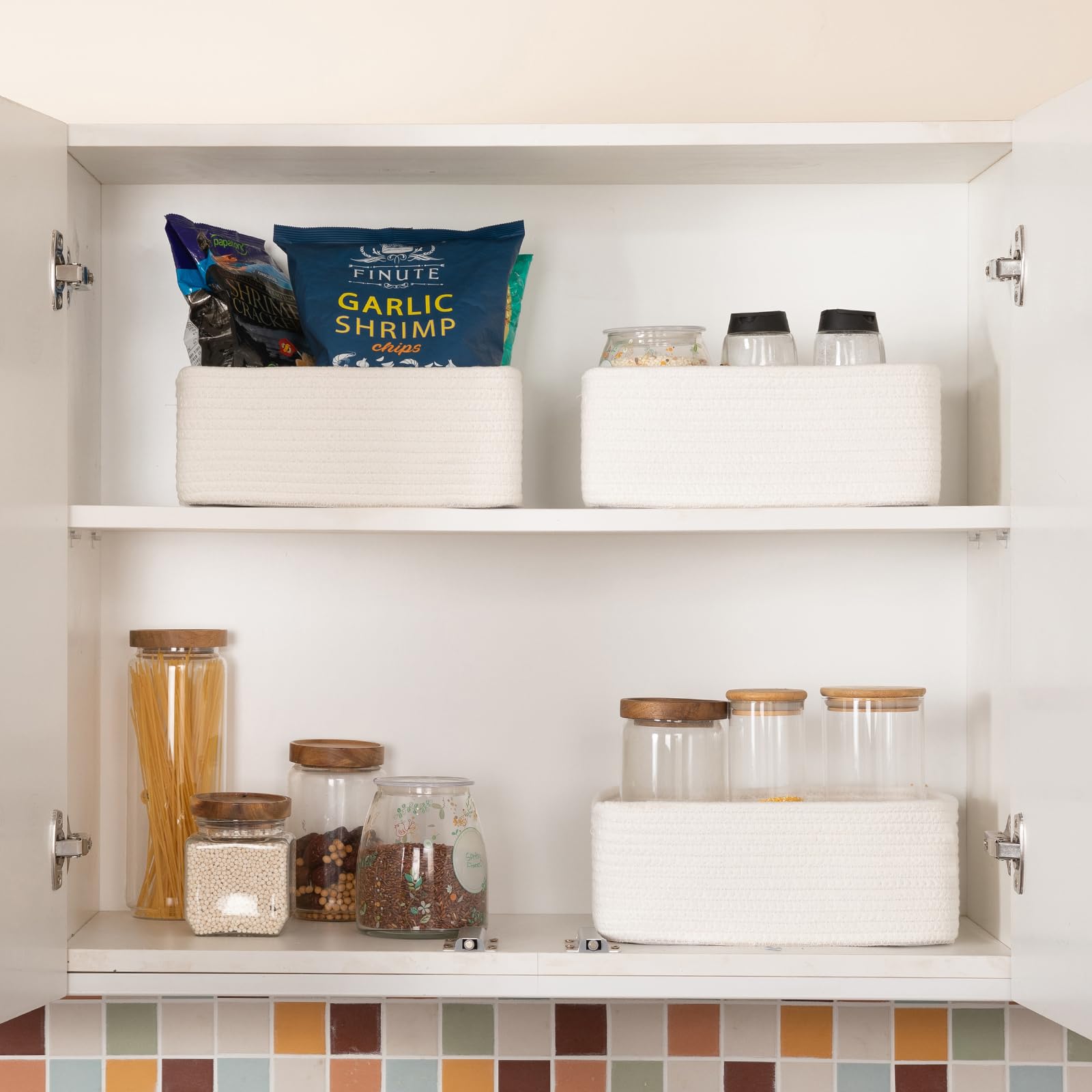 3 Pack Small Storage Baskets for Organizing (3 Count)