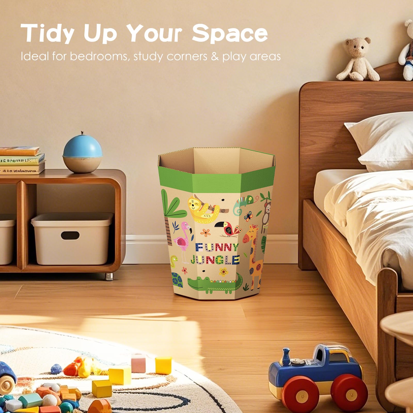 6 Pack Cardboard Trash Can
