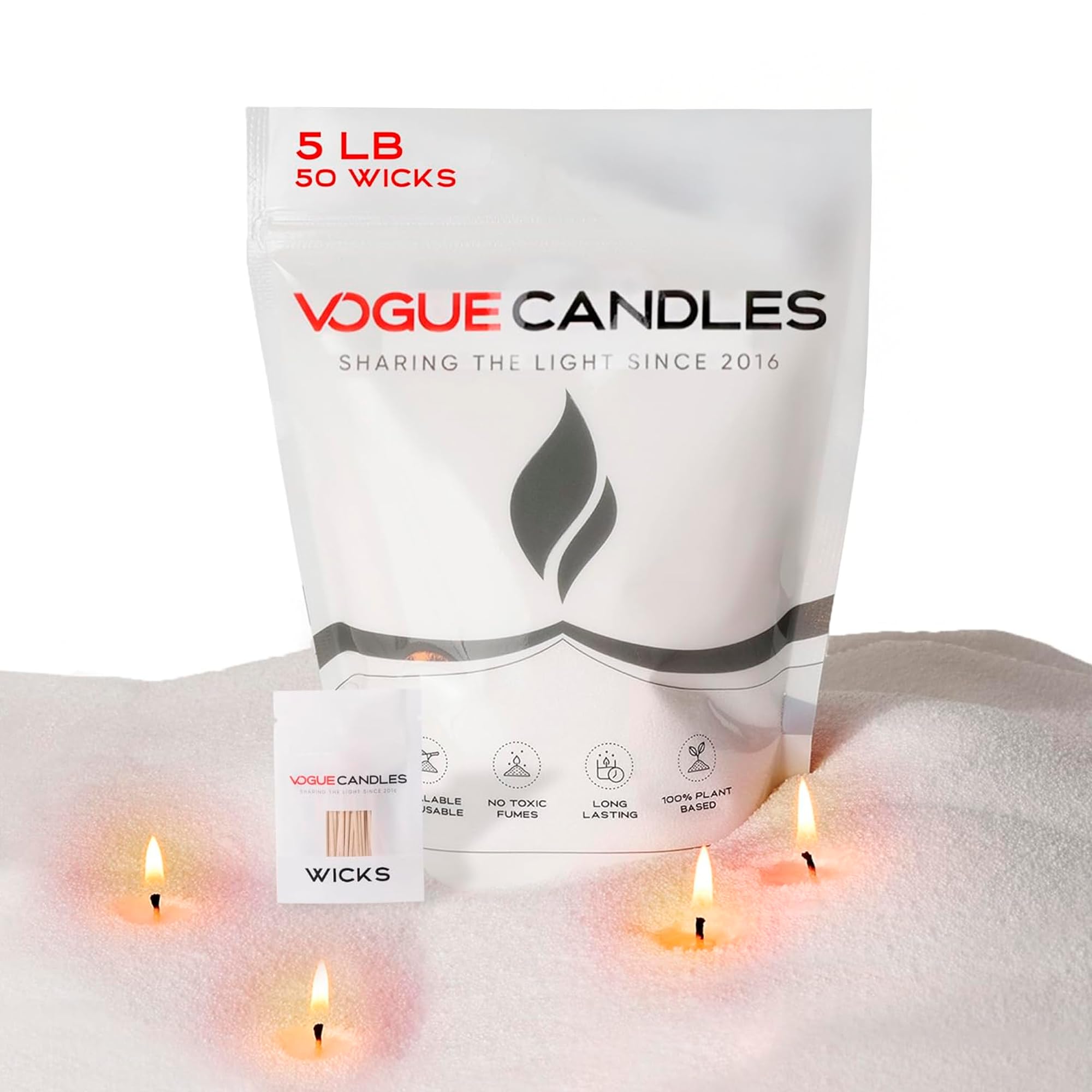 Vogue Candles White Pearled Candle Sand Wax (80 Ounce)