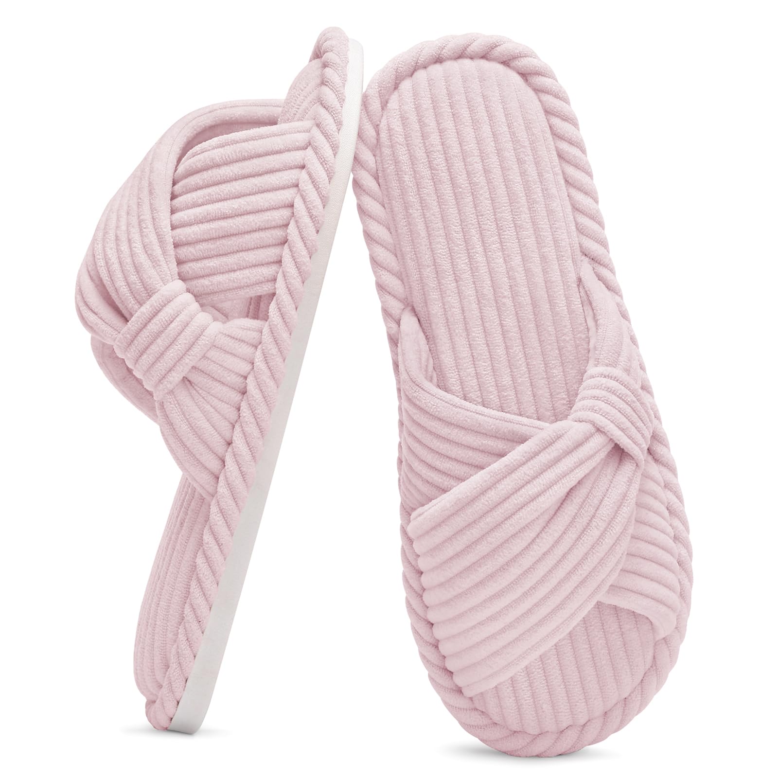 Summer House Slippers for Women Corduroy Open Toe Indoor Slippers