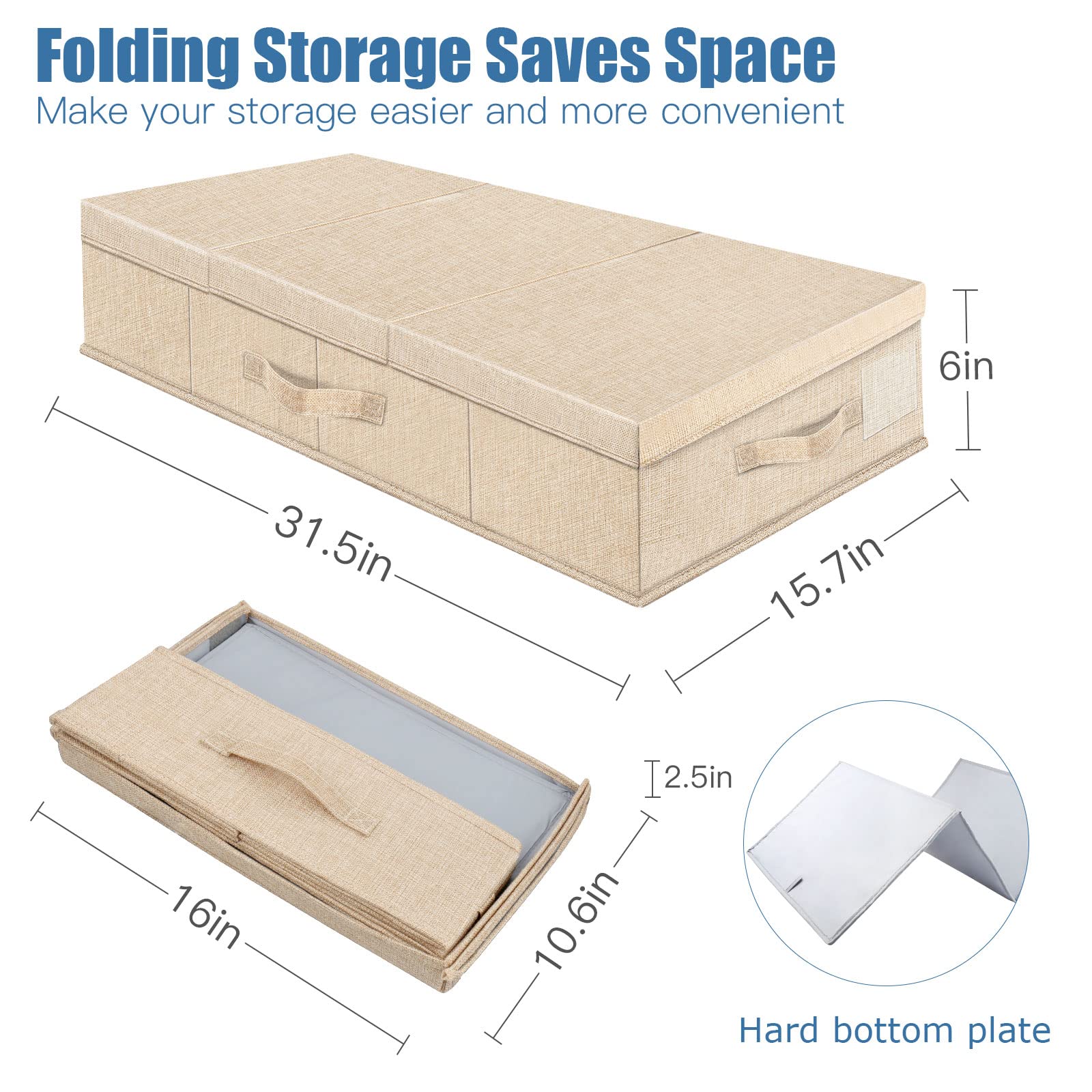 2Pack Large Underbed Storage Containers Bin with Lids