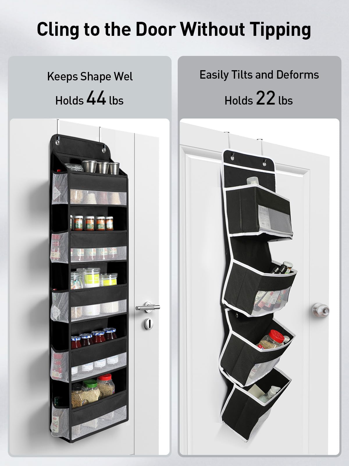 1 Pc Over the Door Organizer with 5 Bins 10 Side Pockets