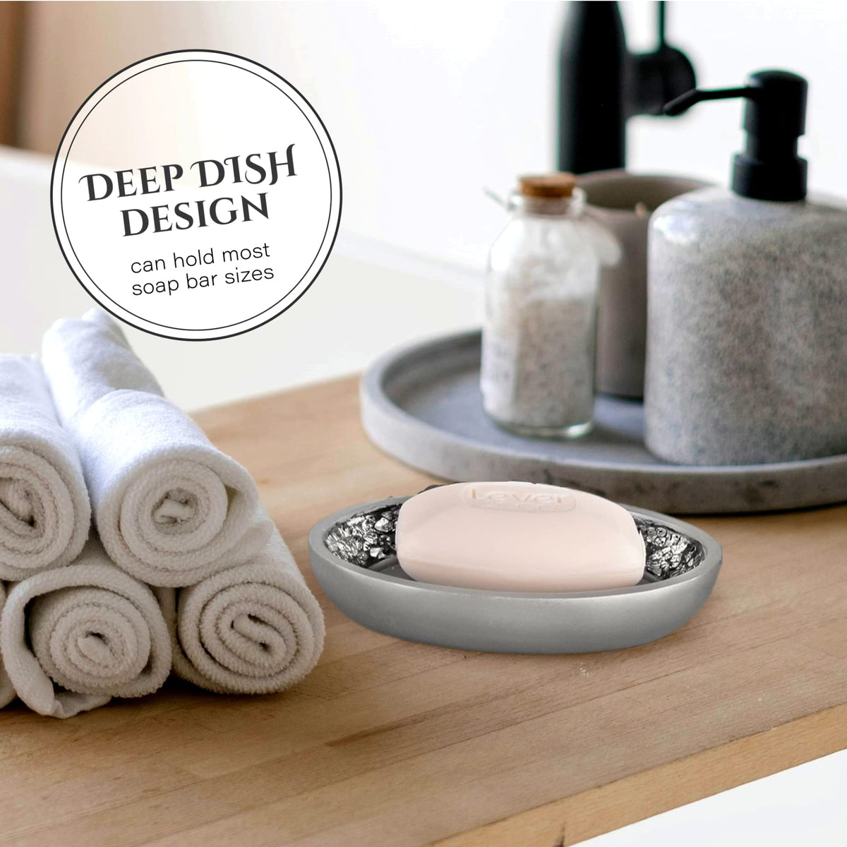 Crackled Glass Soap Dish for Bathroom