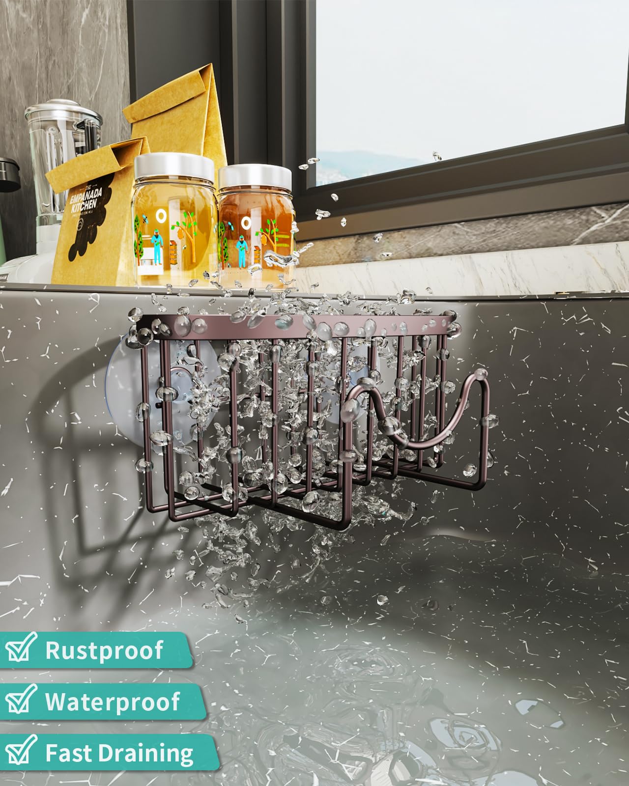 Multifunctional Sponge Holder for Kitchen Sink with Unique M