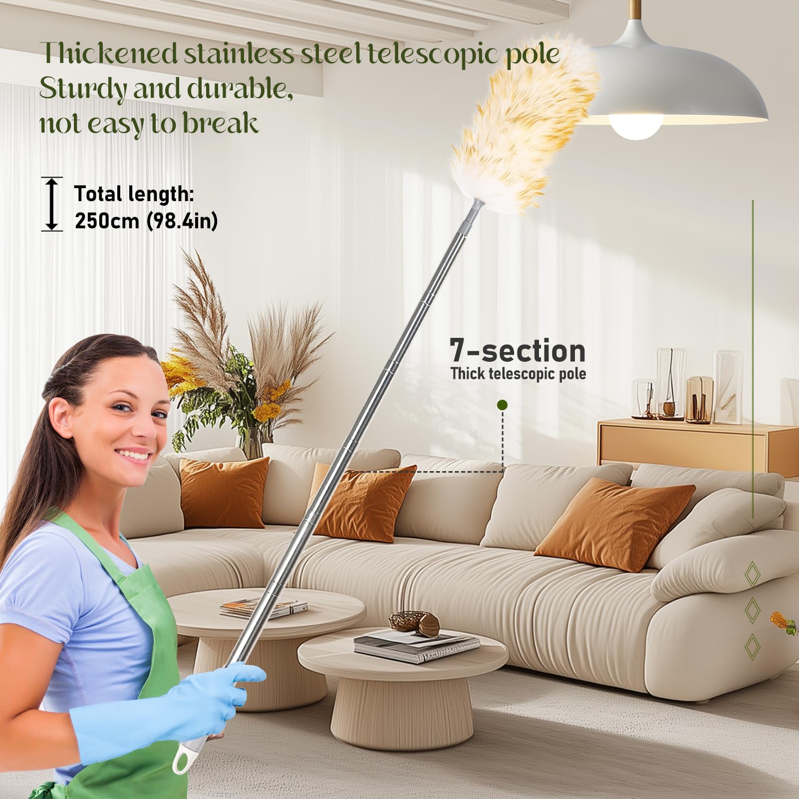 Lambswool Duster for Cleaning with Non