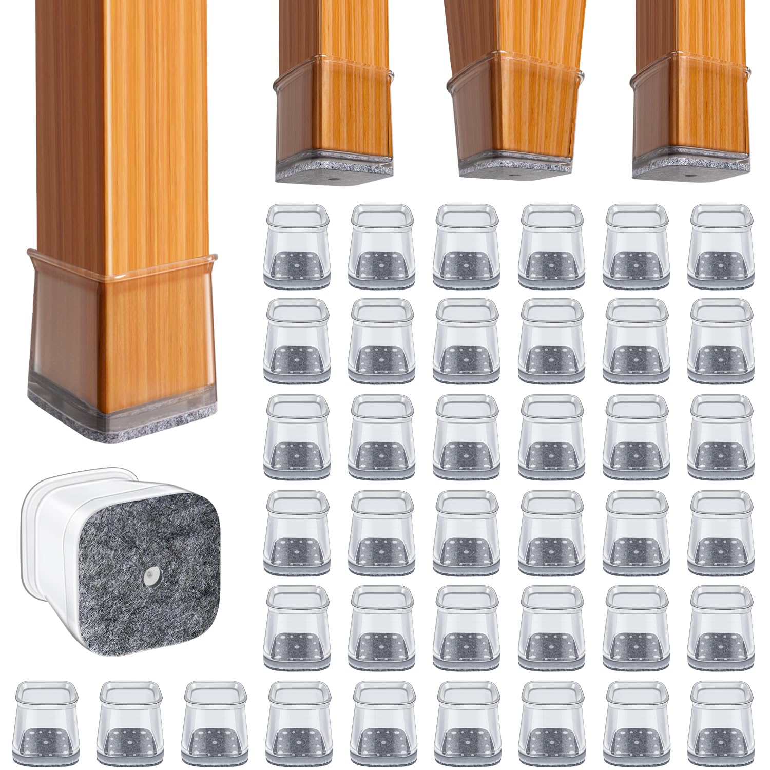 40 Pcs Chair Leg Floor Protectors for Hardwood Floors Anti (40 Count)