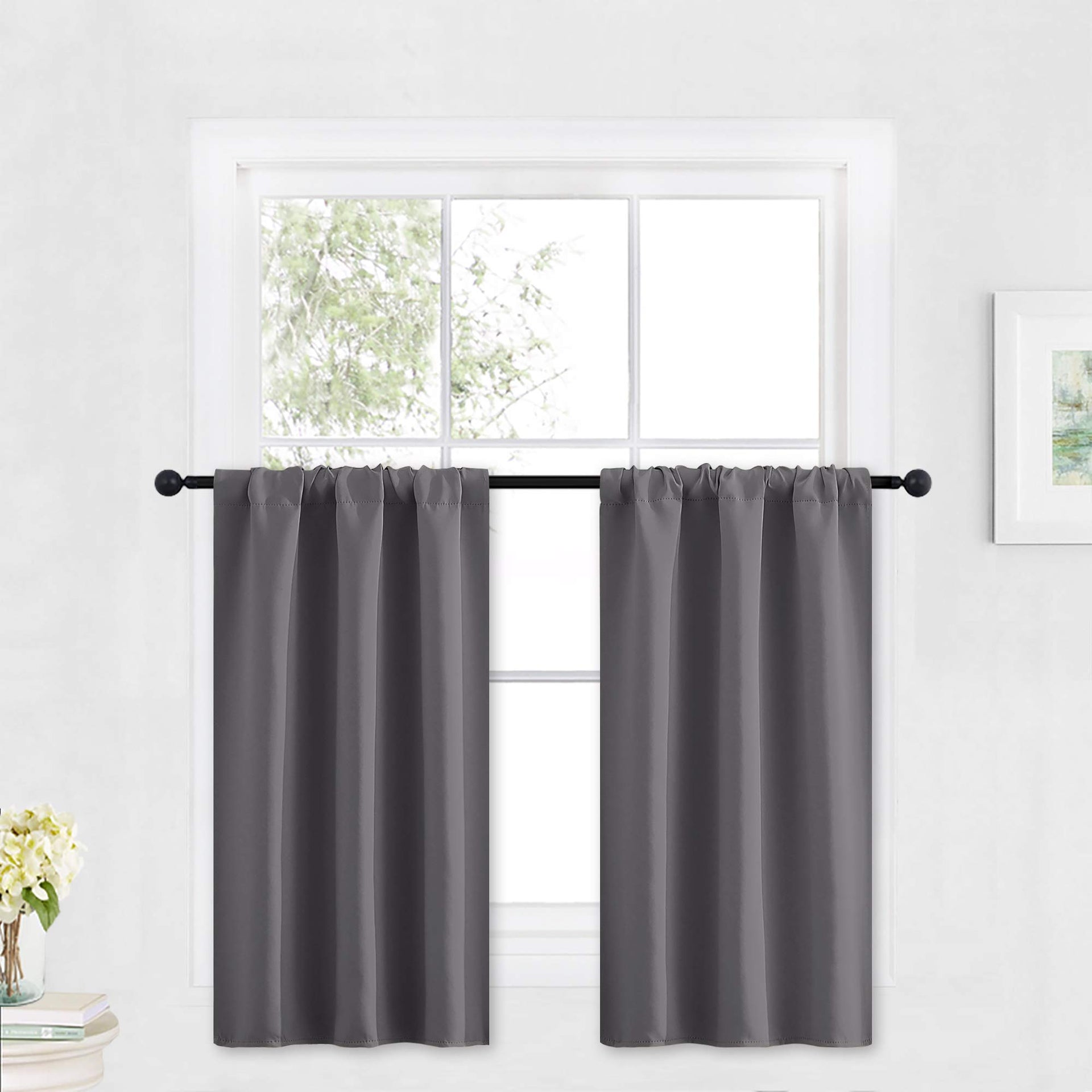 Cafe Blackout Curtains 30 inch Length