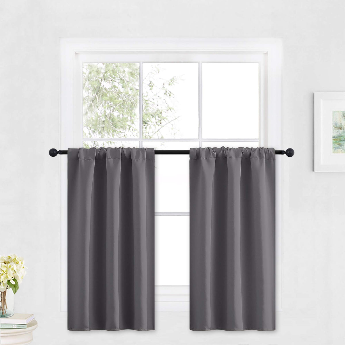 Cafe Blackout Curtains 30 inch Length