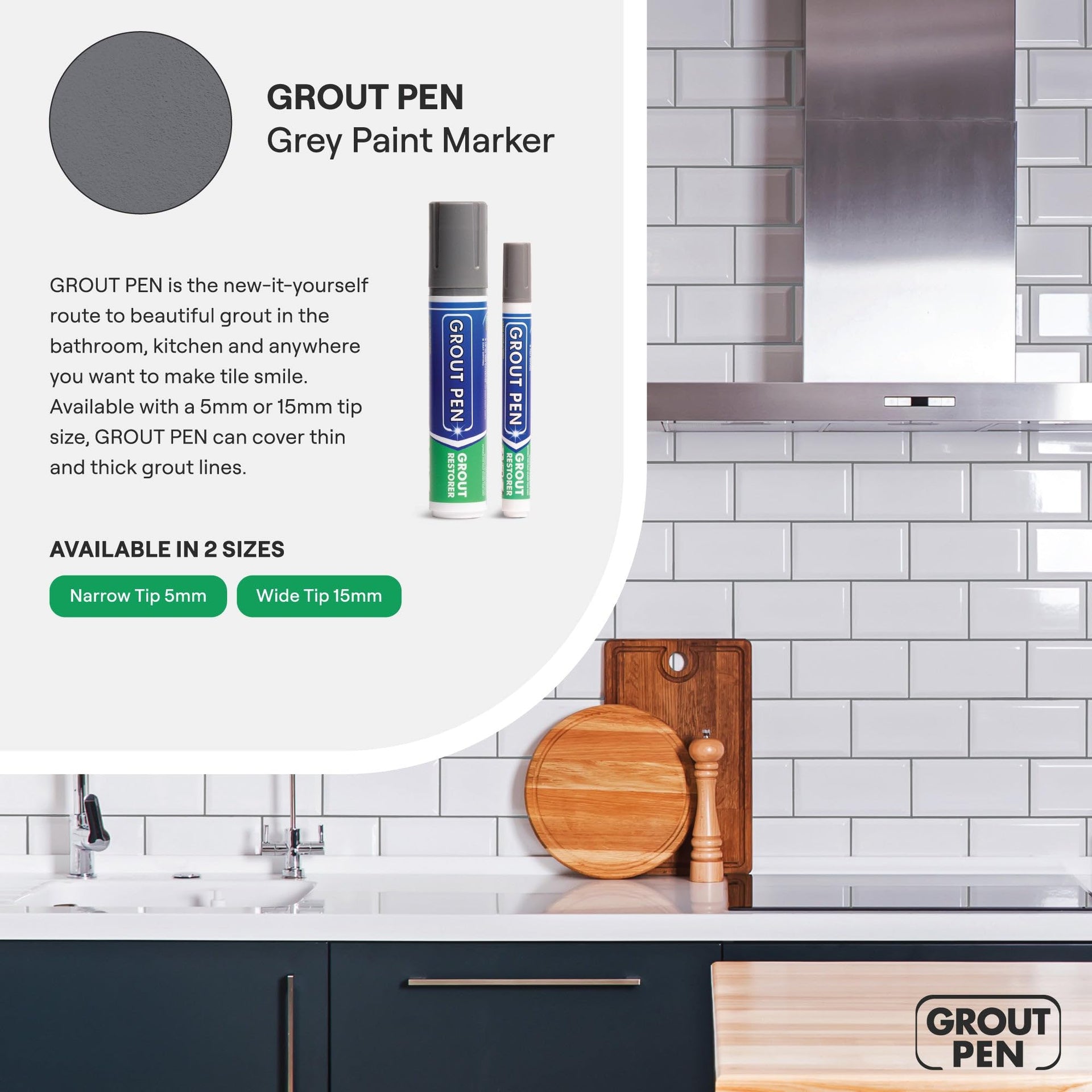 Grout Pen Grey Tile Grout Paint Marker (2 Count)