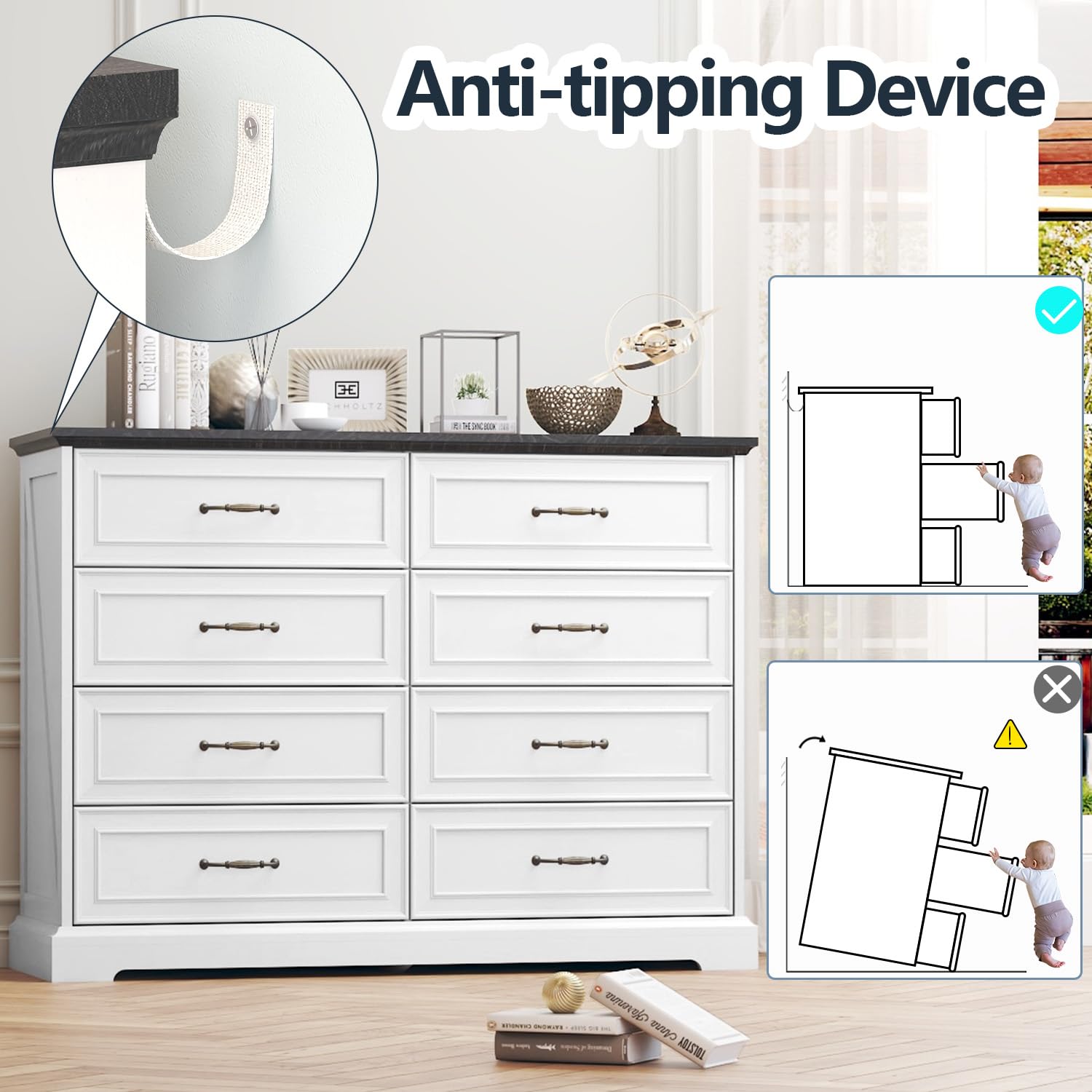 8 Drawer Dresser for Bedroom