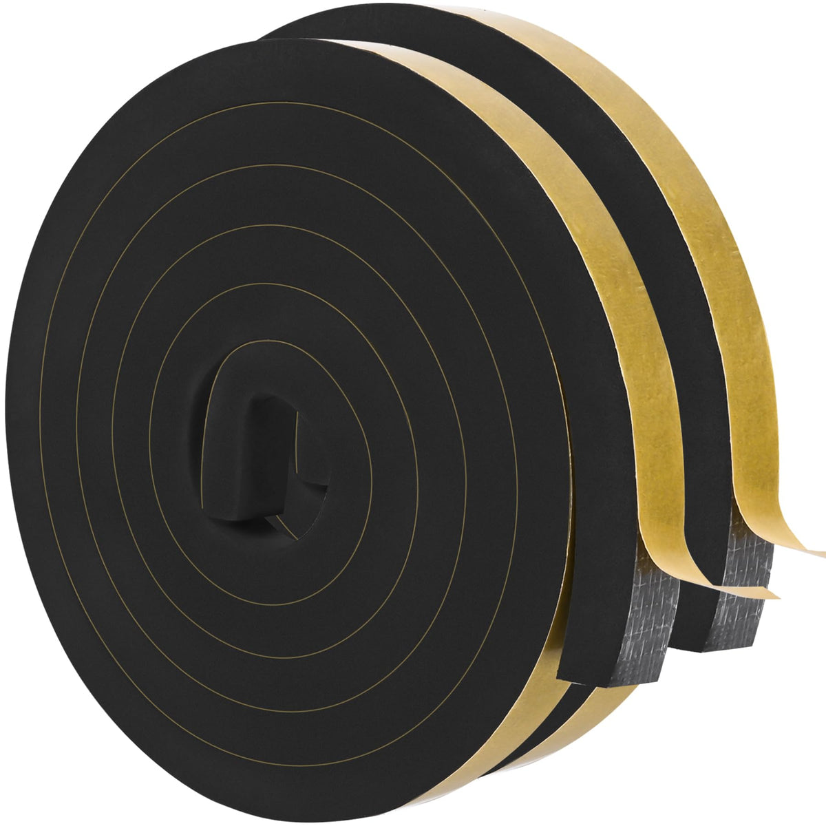 Black Door Window Weather Stripping Self Adhesive Foam Tape High Density Foam Sealing Strip Window Insulation Weatherproof Gasket Tape 1 (13 Foot)