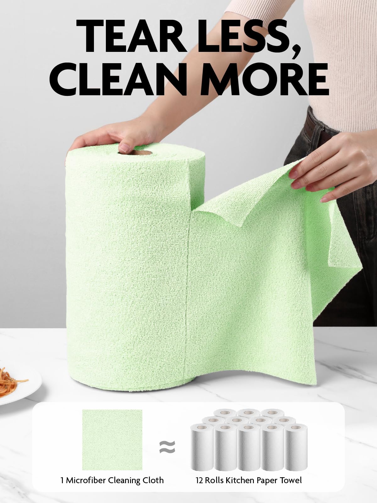 Microfiber Cleaning Cloth Roll (75 Count)