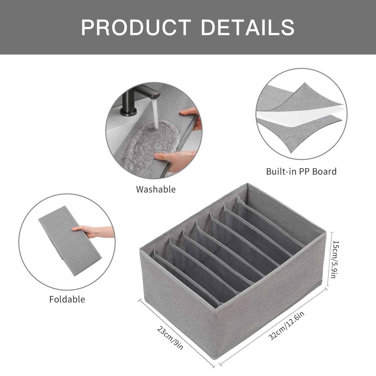 4 Pack Drawer Organizers for Clothing (4 Count)