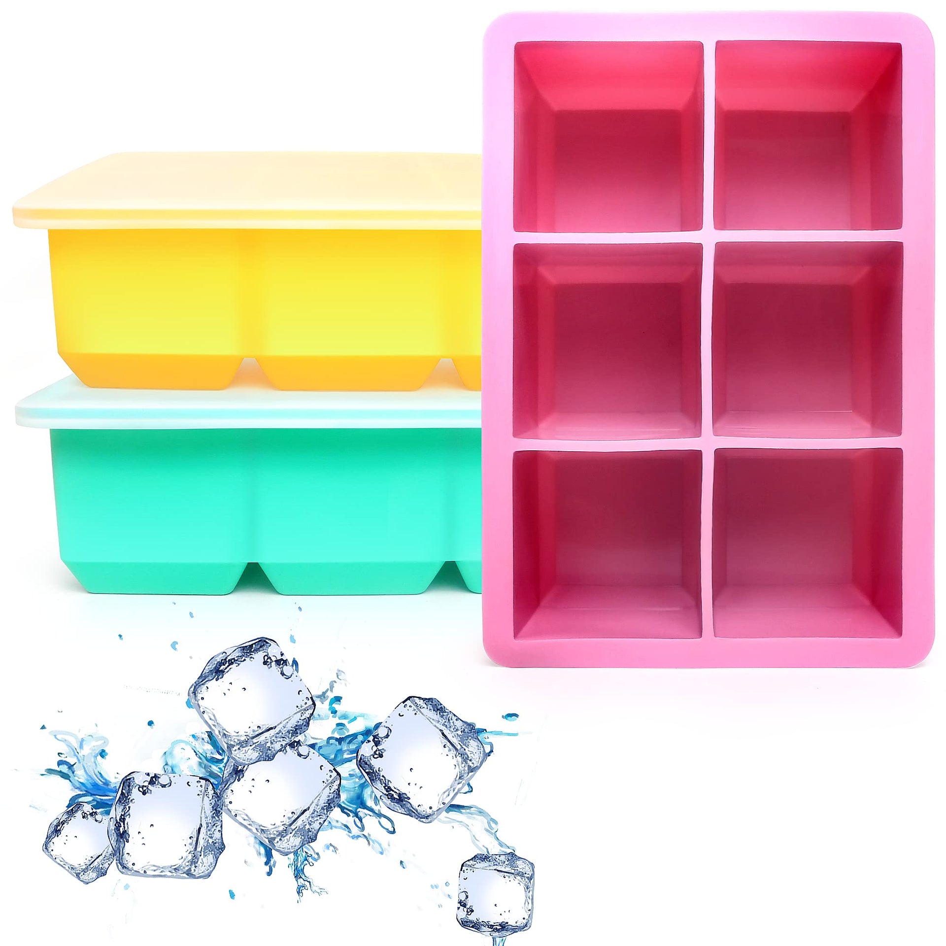 Silicone Ice Cube Trays 3 Pack (3 Count)