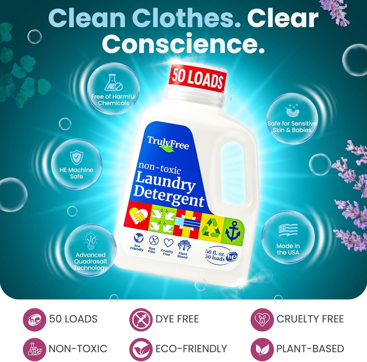 Natural Laundry Detergent for Sensitive Skin (150 Fl Oz)