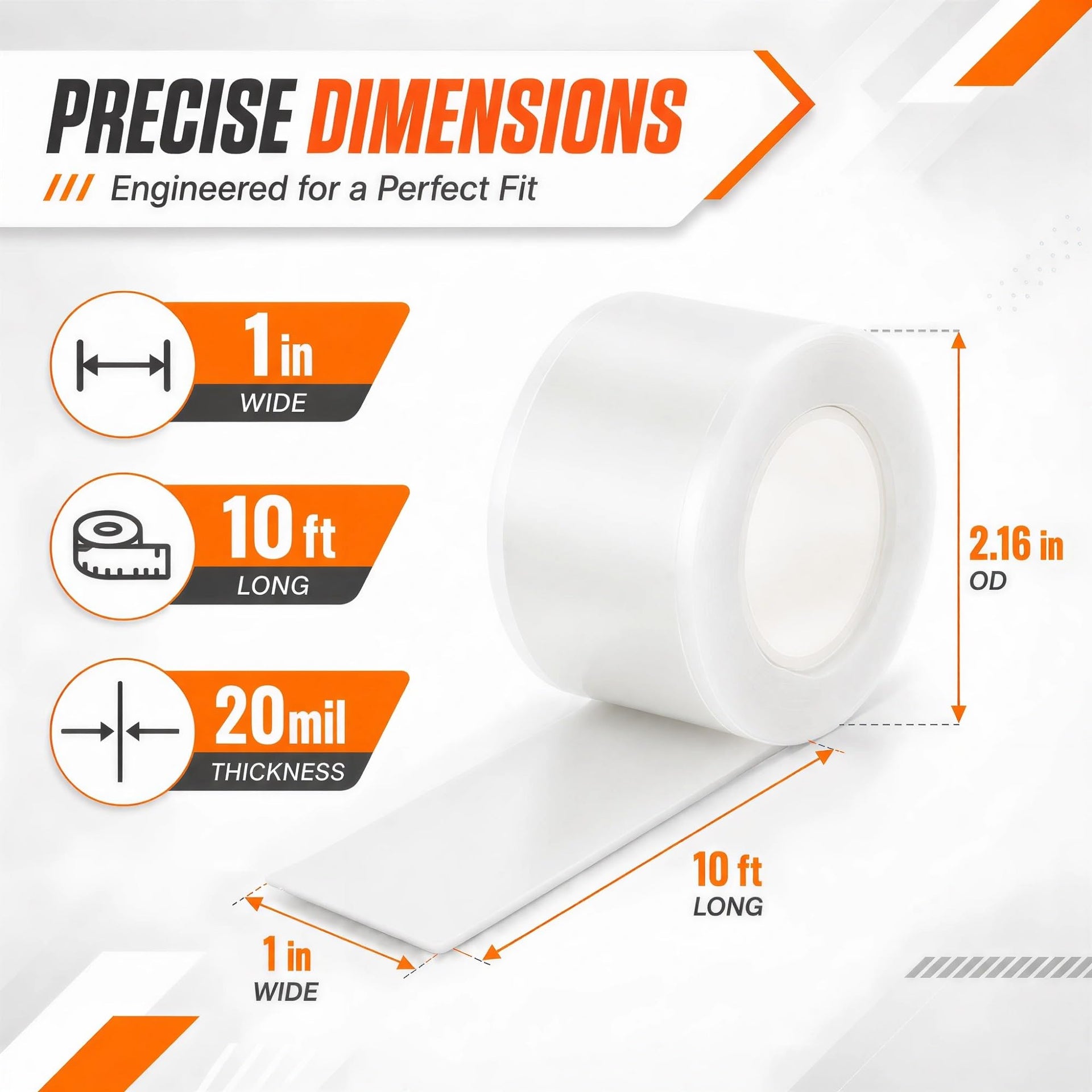 White Self Fusing Silicone Tape 2 Rolls Plumbers Tape 1 in x 10 Ft (2 Count)
