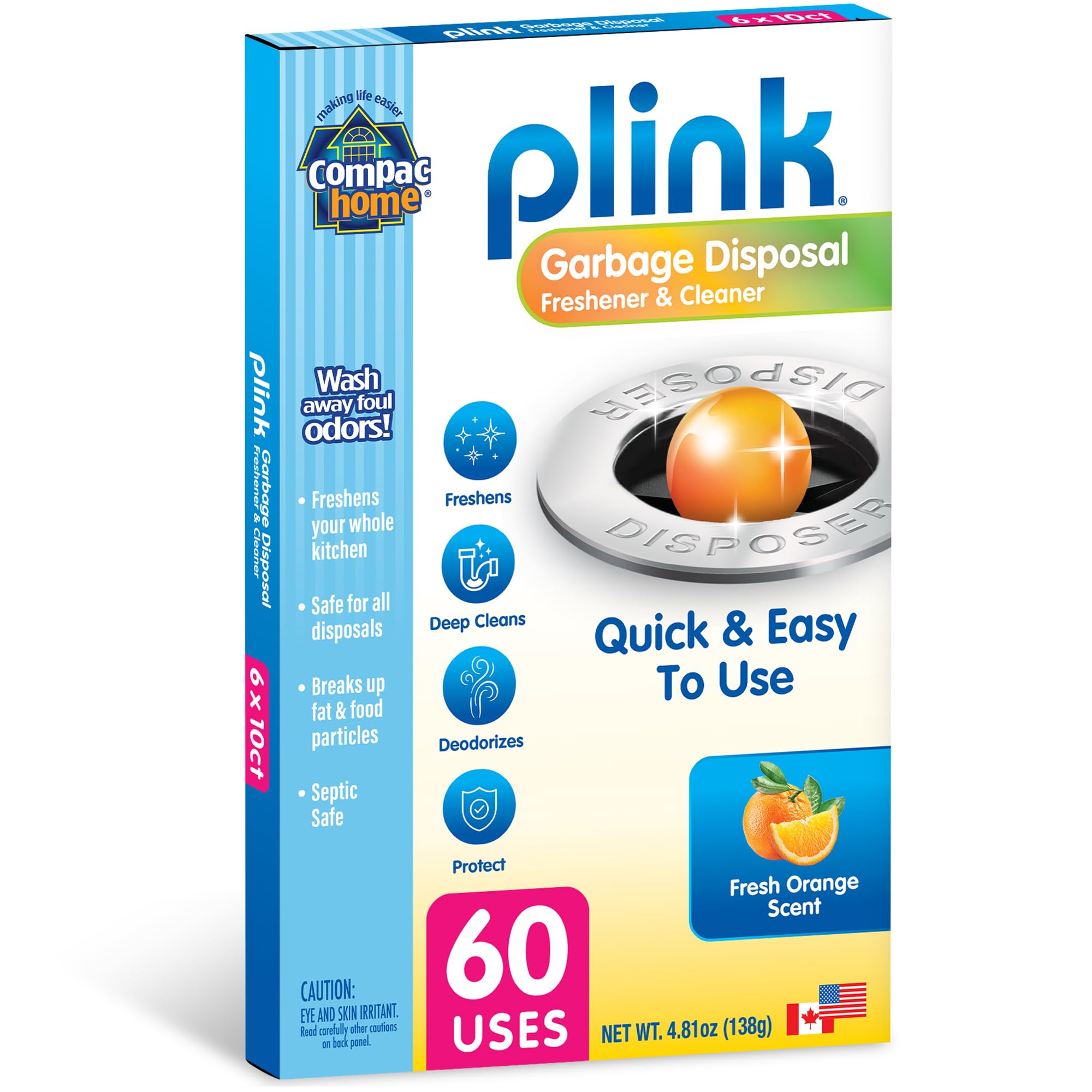 60 Count]] Plink Garbage Disposal Cleaner and Deodorizer VALUE PACK