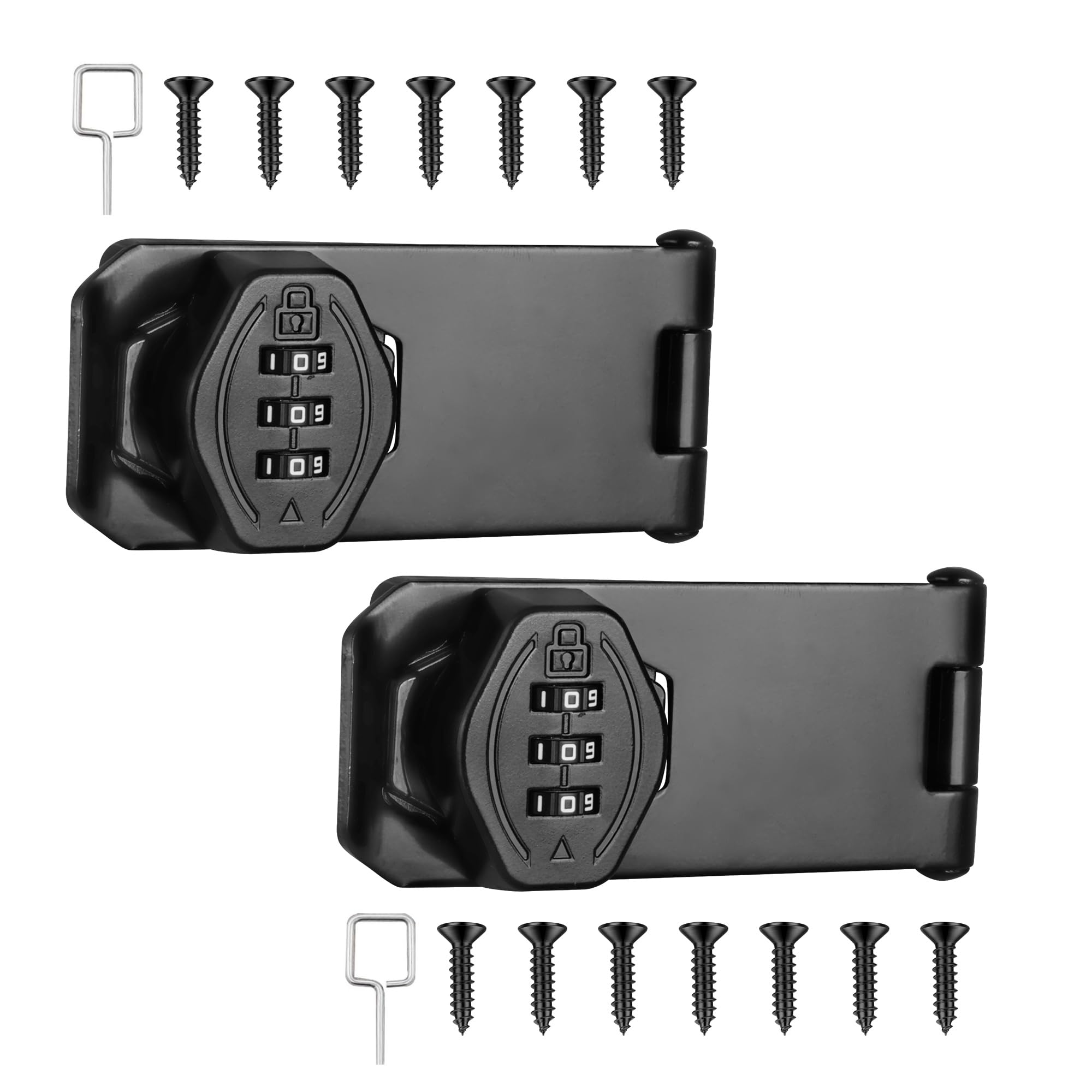 4 inch 180 Degree Hasp Latch with Combination Lock (2 Count)