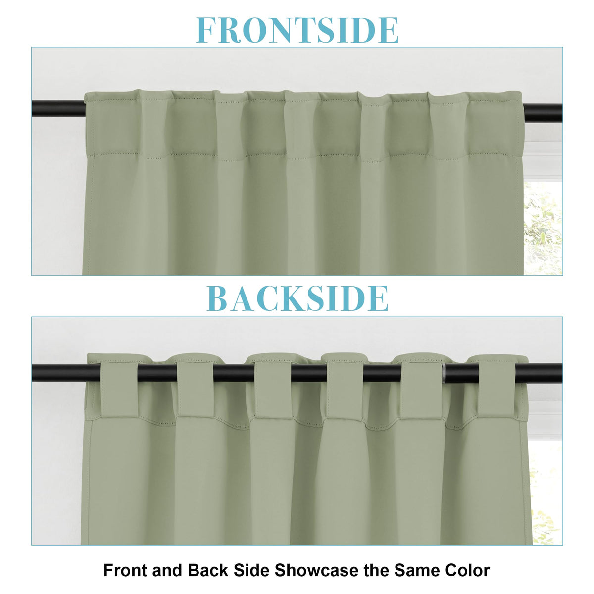 Blackout Curtains 63 inches Long for Bedroom (2 Count)