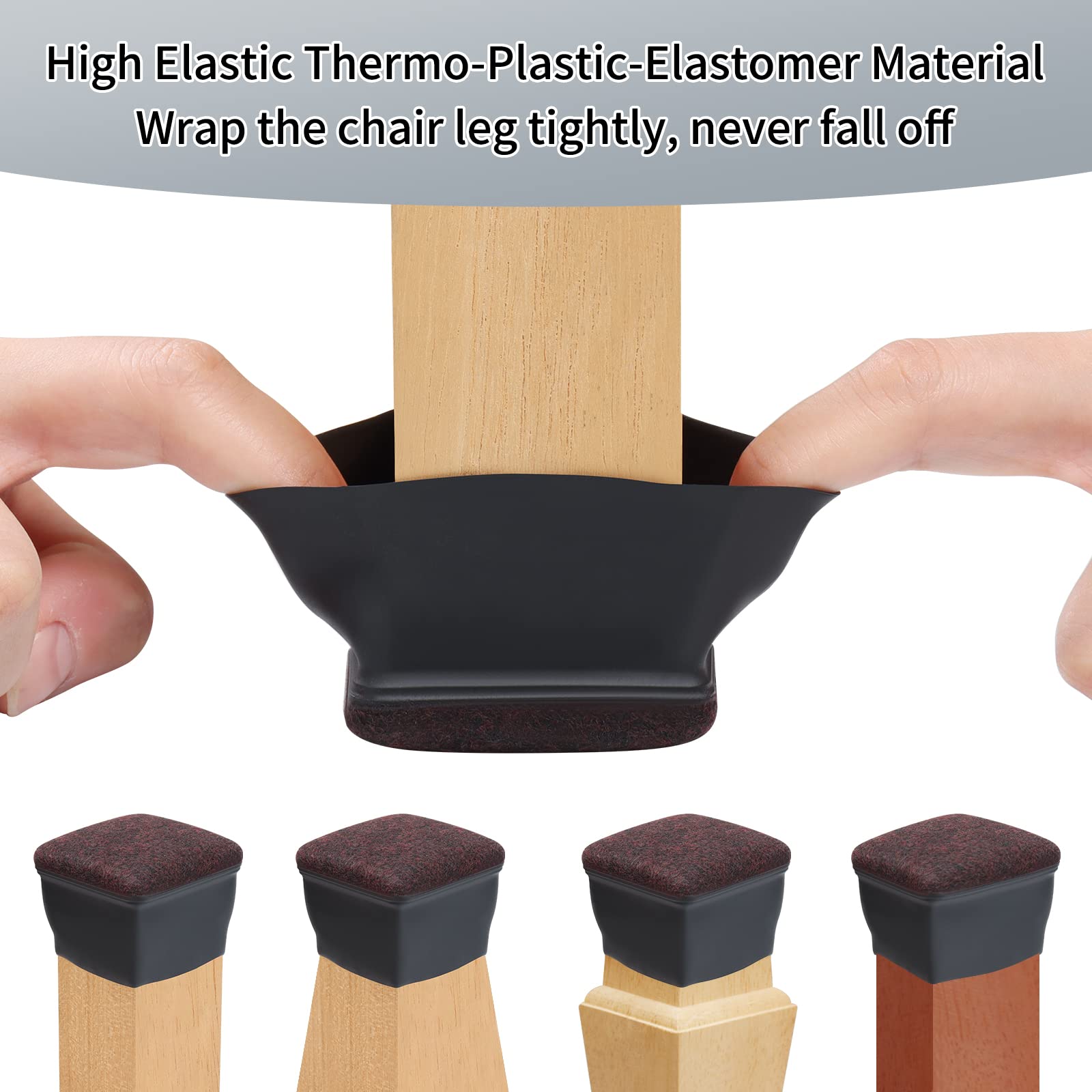 8 Pcs Extra Large Square Chair Leg Floor Protectors (8 Count)